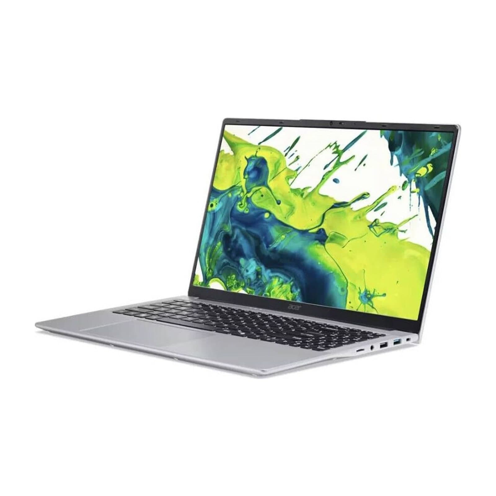Acer Aspire Lite 15 laptop in silver, open, angled