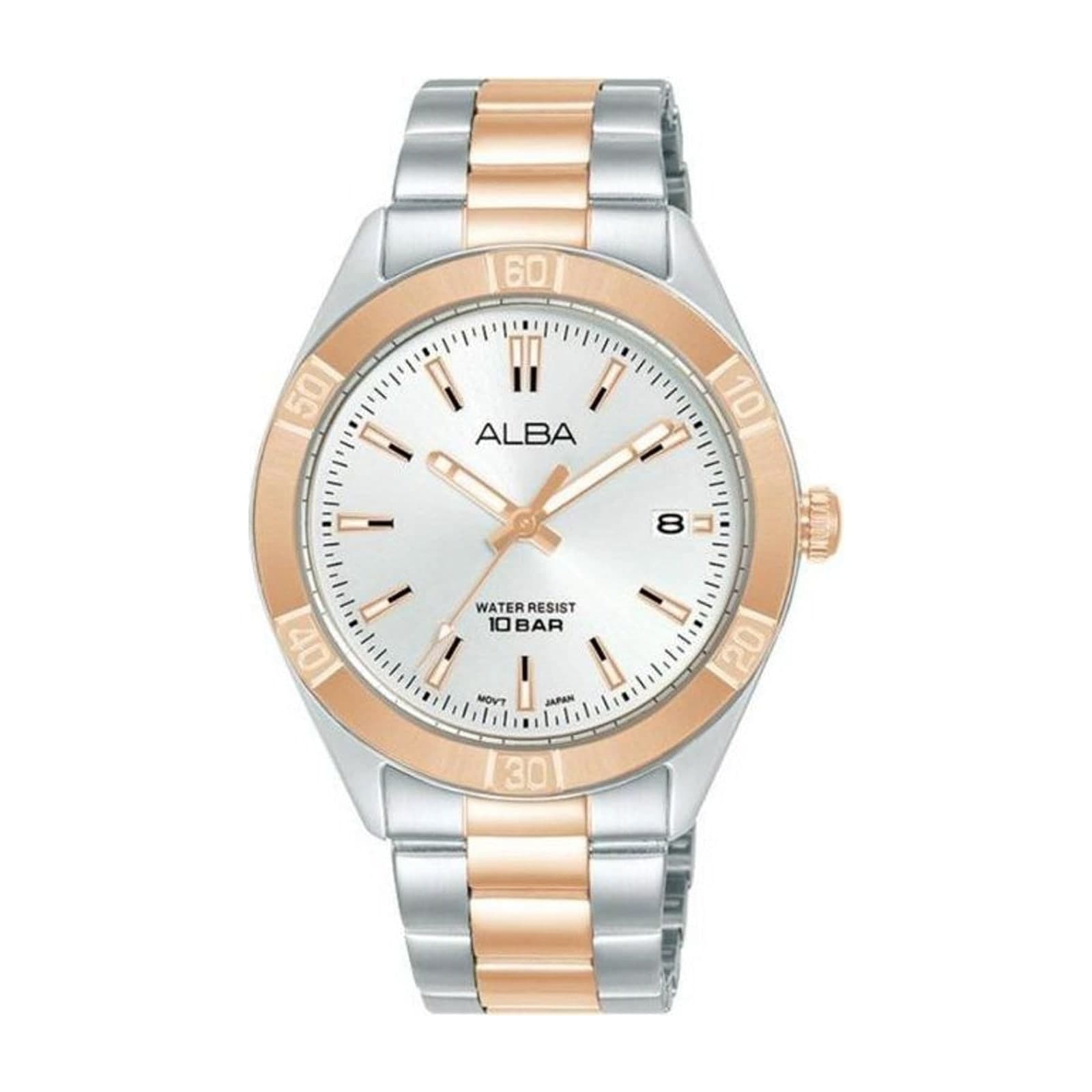 Alba Active Women's Watch, 35.5 mm, Two-Tone Steel, White Dial