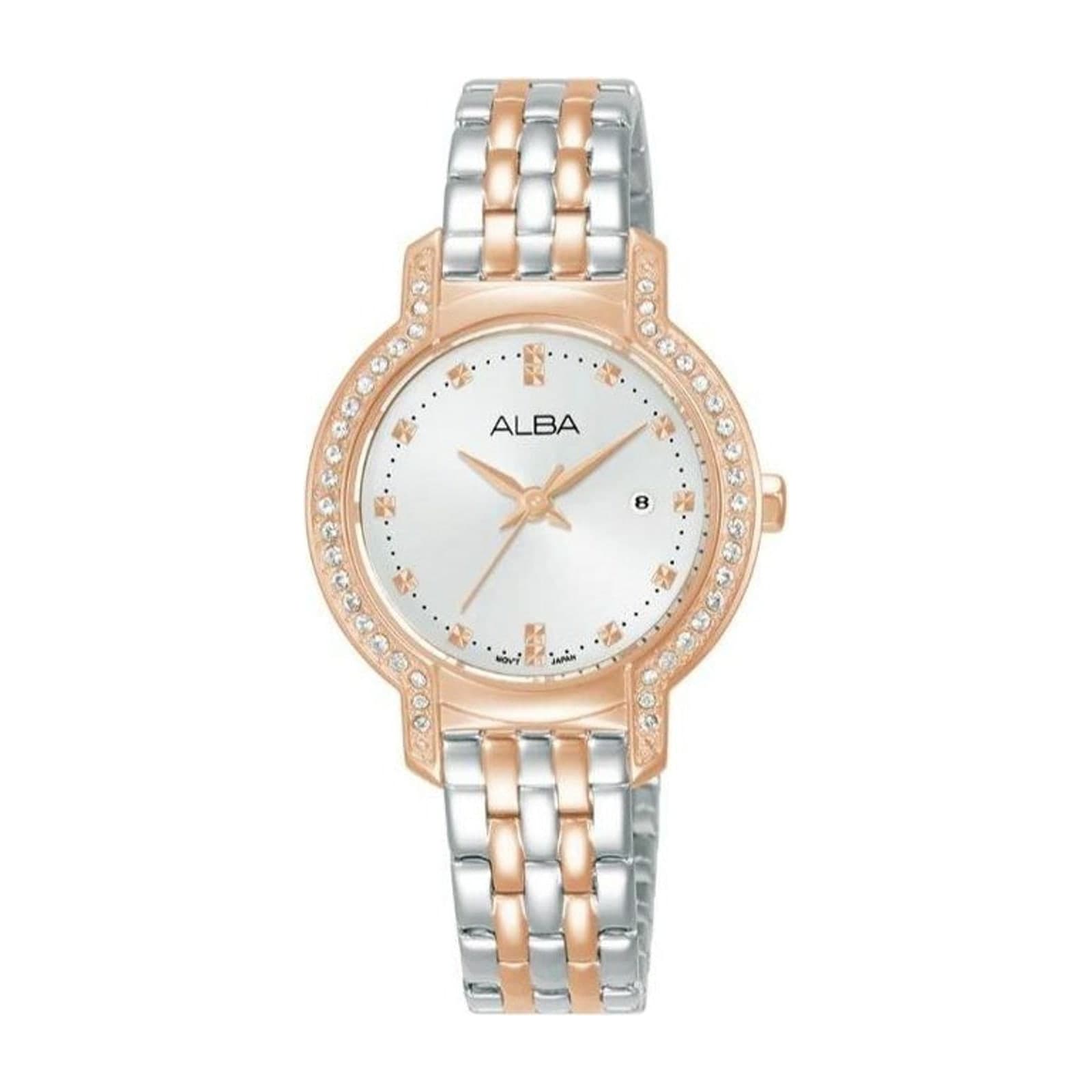 Alba Women's Watch, 29.4 mm, Two-Tone Steel, White Dial