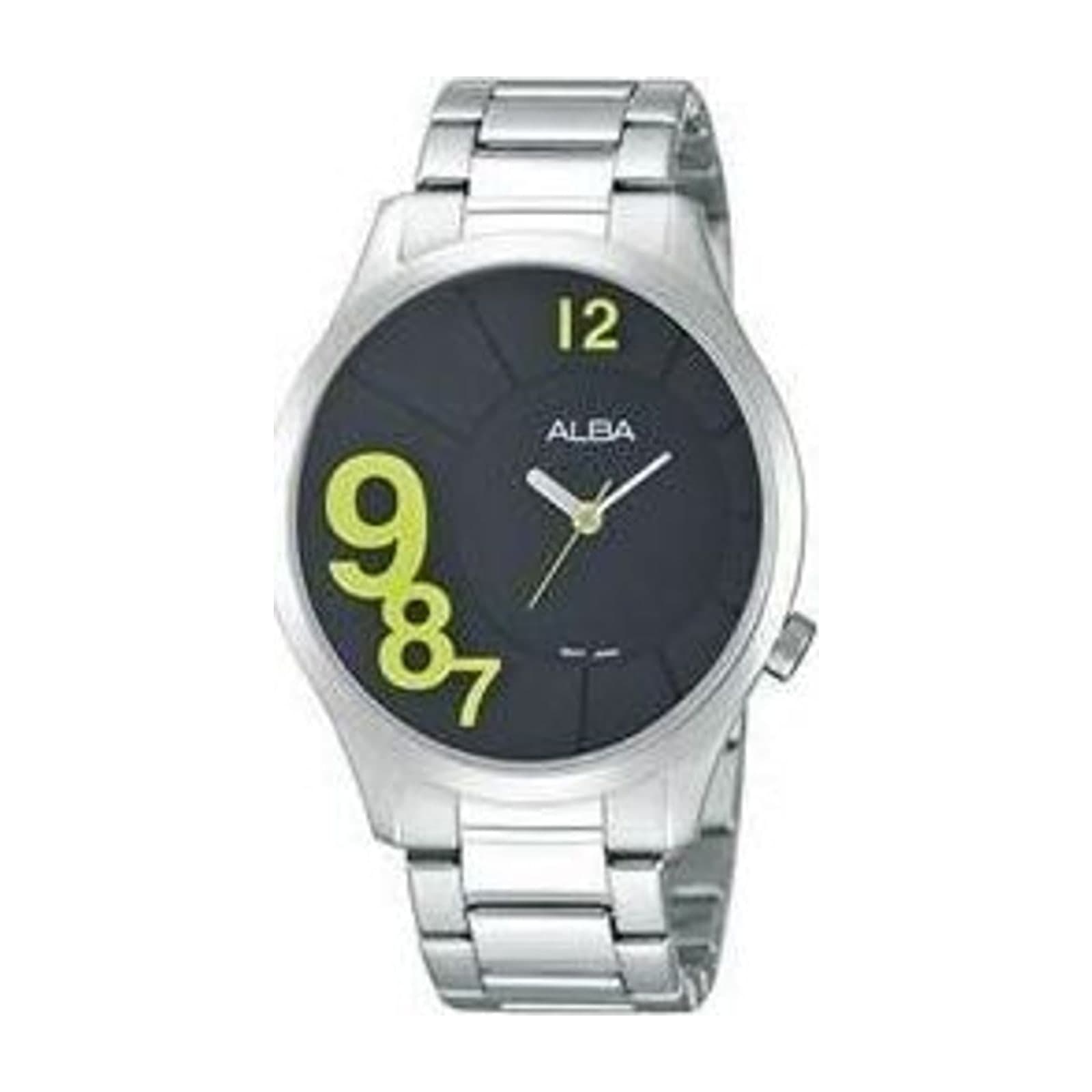 Alba AH8185X Women's Analogue Watch, Steel Bracelet, Black Dial