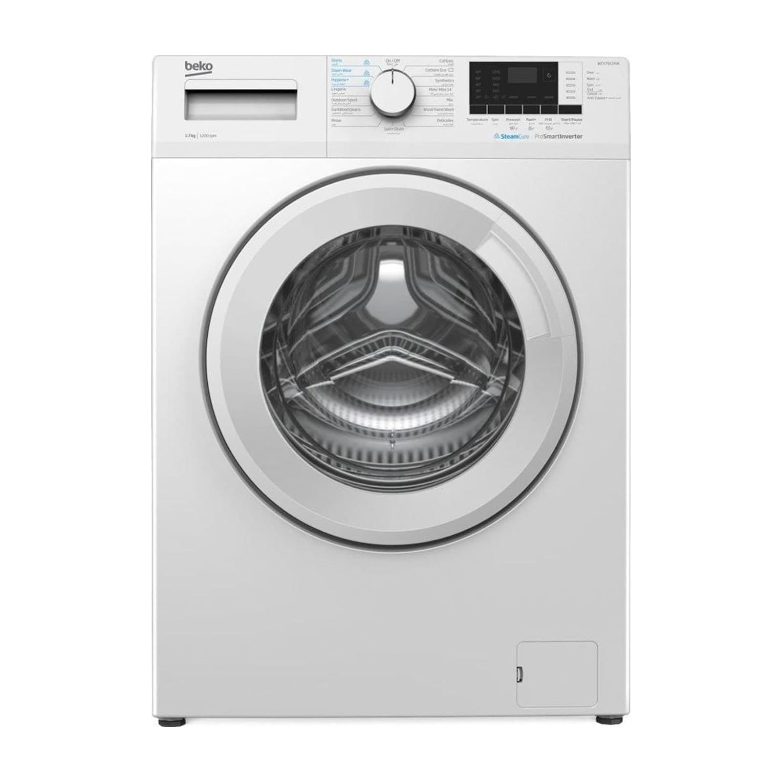 Beko WCV7612KW Front-Load Washing Machine, 7 kg, 1200 rpm, White