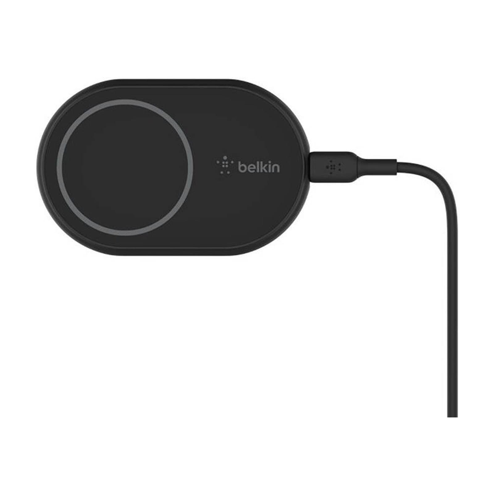 Belkin BoostCharge magnetic wireless car charger and mount with its cable