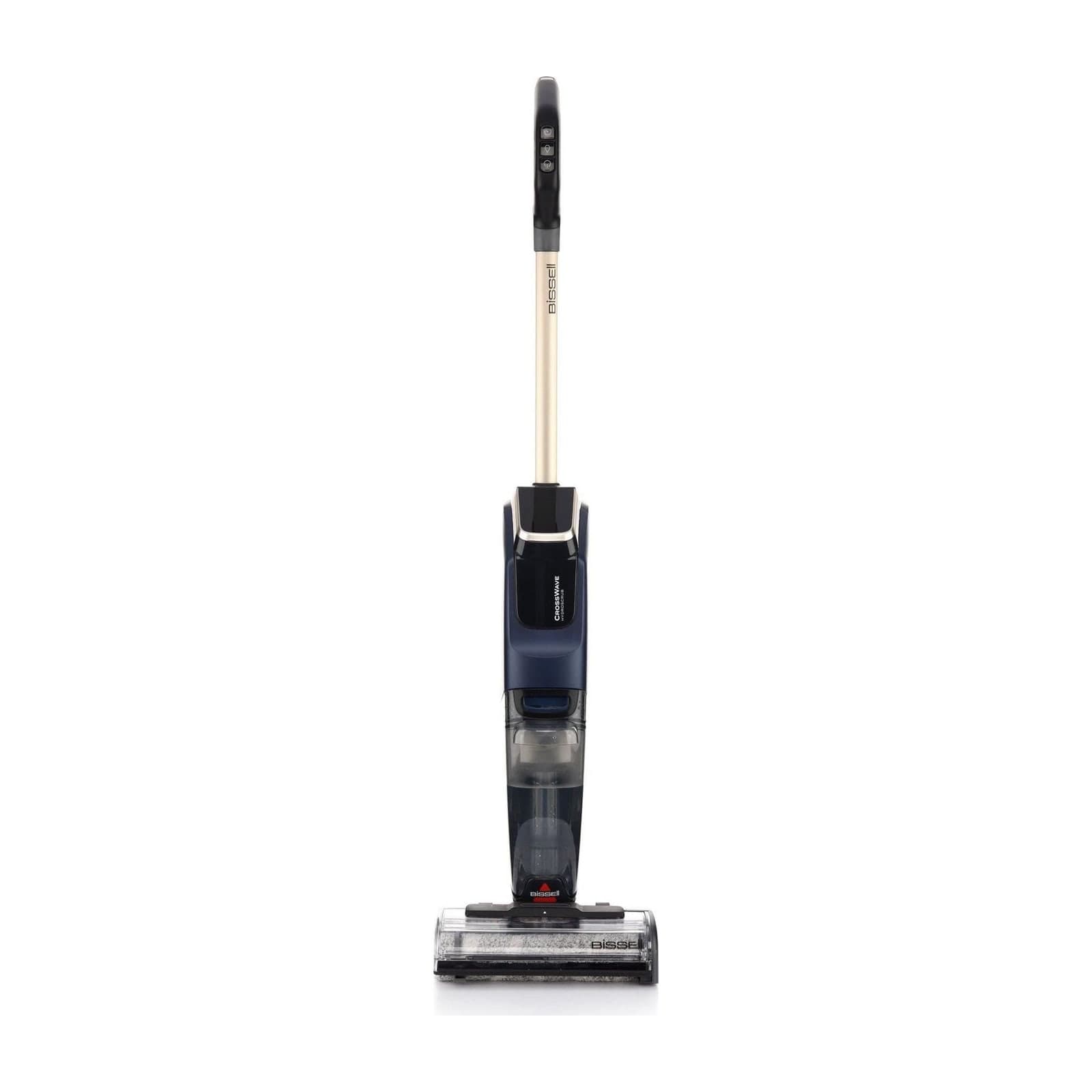 Bissell CrossWave HydroScrub 4284K wet and dry floor cleaner, navy and gold, front view