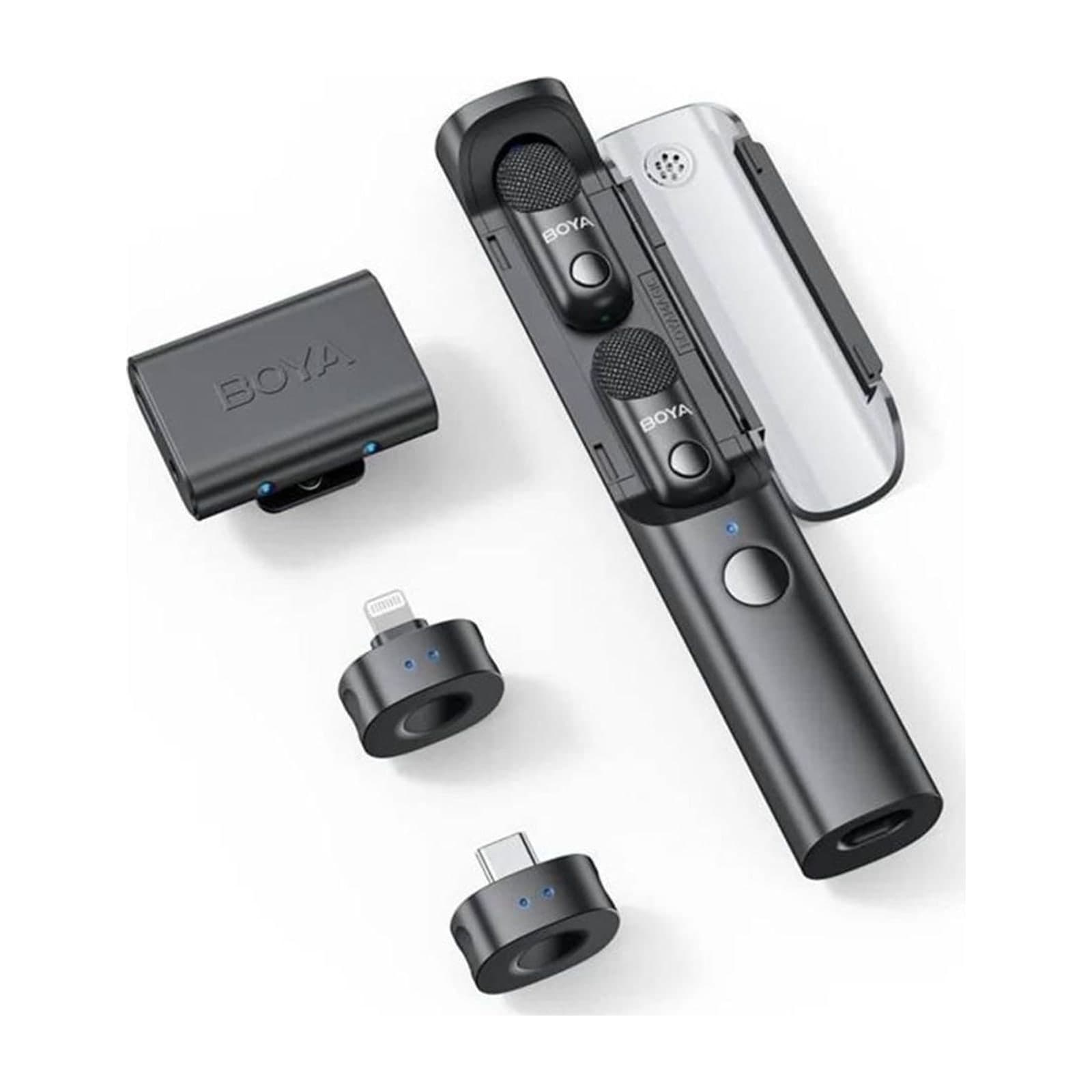 BOYA Magic-02 Wireless Microphone with Lightning, USB-C and 3.5 mm, Black — alternate view
