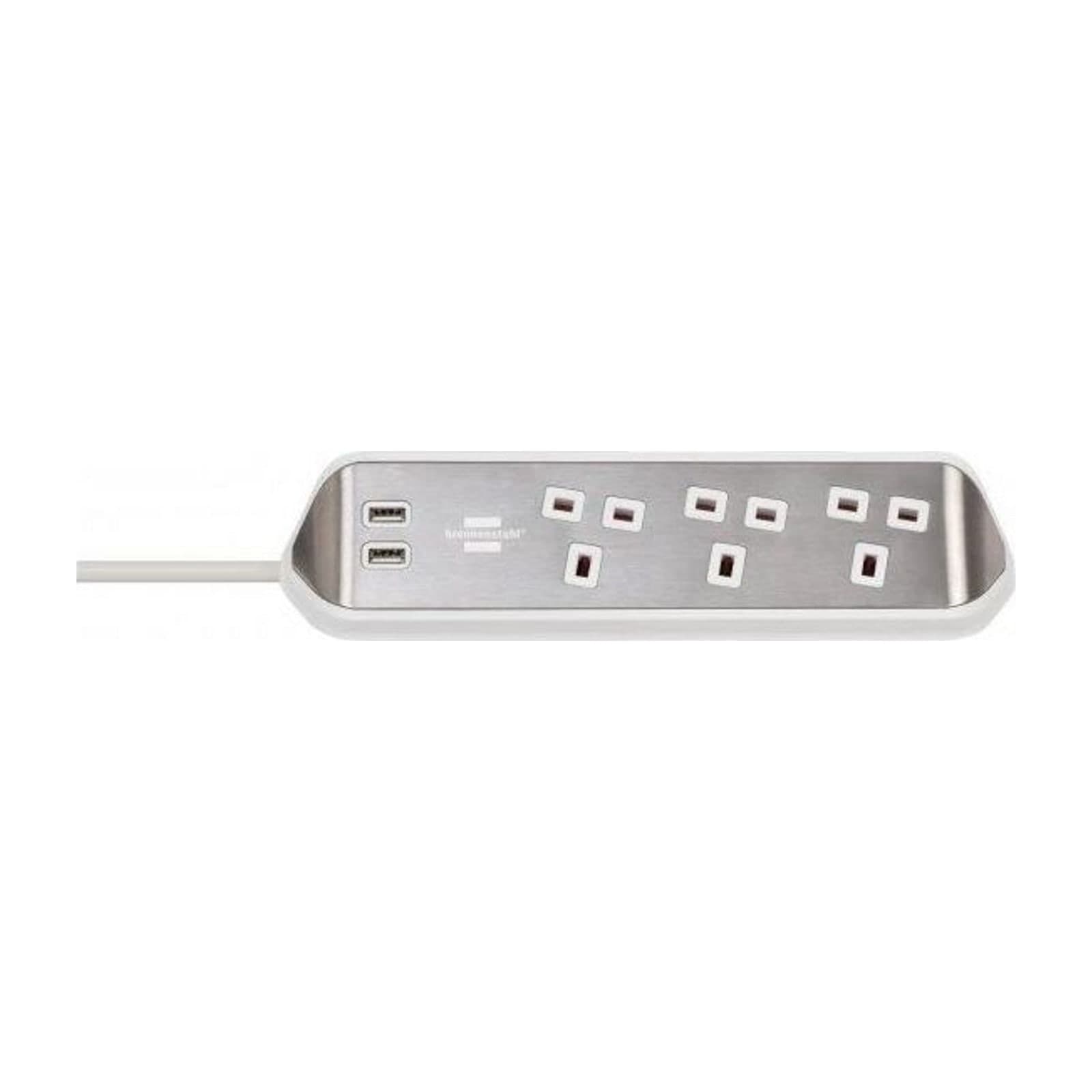 Brennenstuhl 3-Socket Power Extension with 2 USB Ports, 2 m