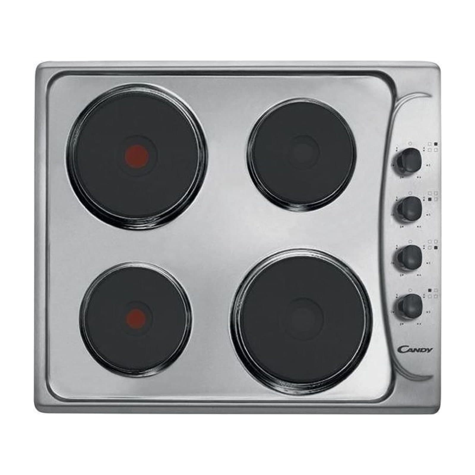 Candy PLE64X Built-In Electric Hob, 60 cm, Four Burners, Stainless Steel