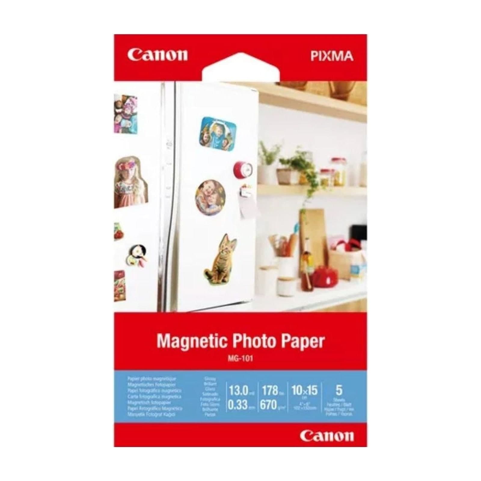 Canon MG-101 Magnetic Photo Paper, 4 x 6 Inches, 5 Sheets