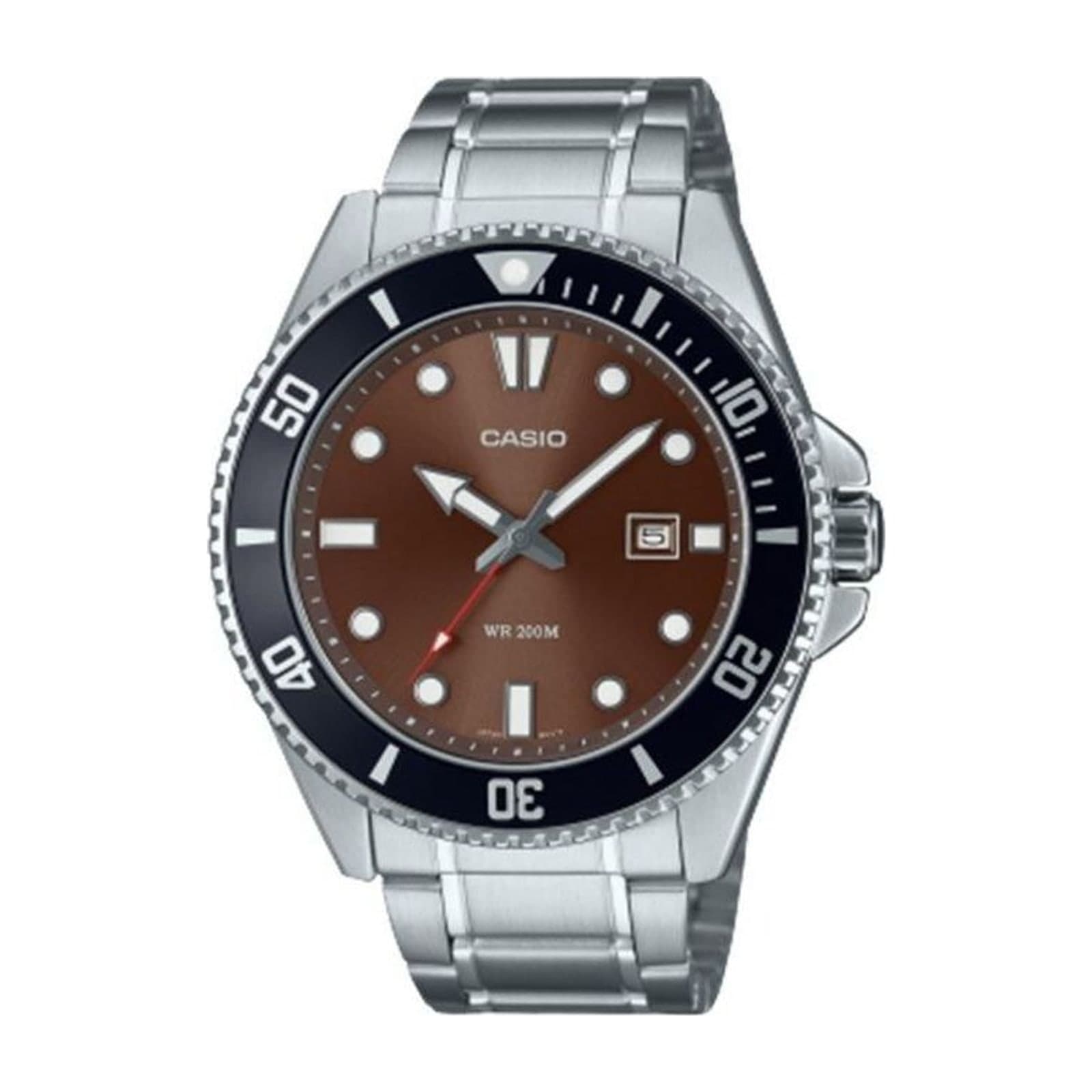Casio MDV-107D Men's Diver-Style Watch, 49 mm, Steel Bracelet