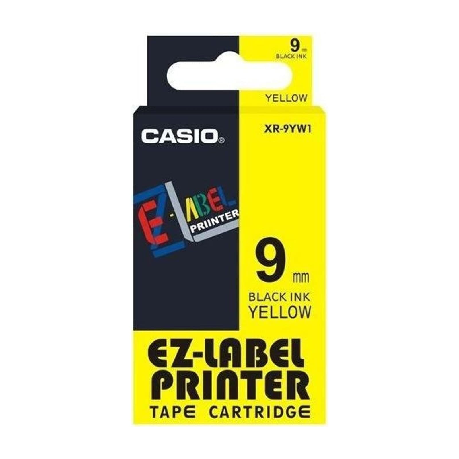Casio XR-9YW1 Label Tape, 9 mm, Black on Yellow, 8 m — alternate view