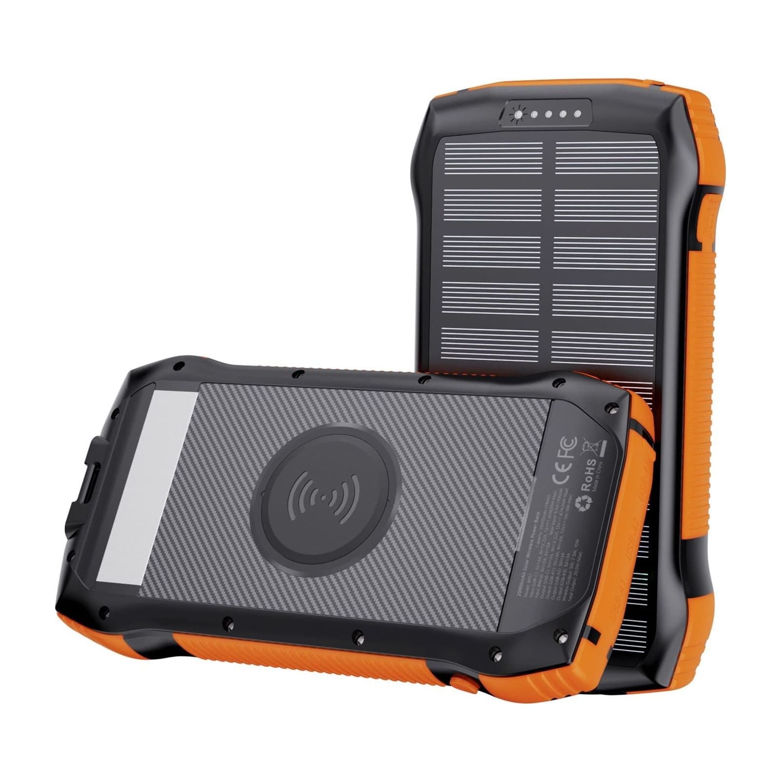 Choetech PowerLeap B657 Magnetic Power Bank, 20000 mAh, 10 W Wireless, Four Ports, Orange