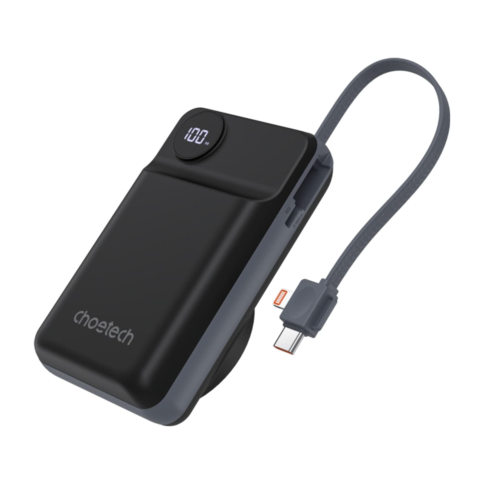 Choetech PowerLeap B696 Magnetic Power Bank with Watch Pad, 10000 mAh, LED Display, Black