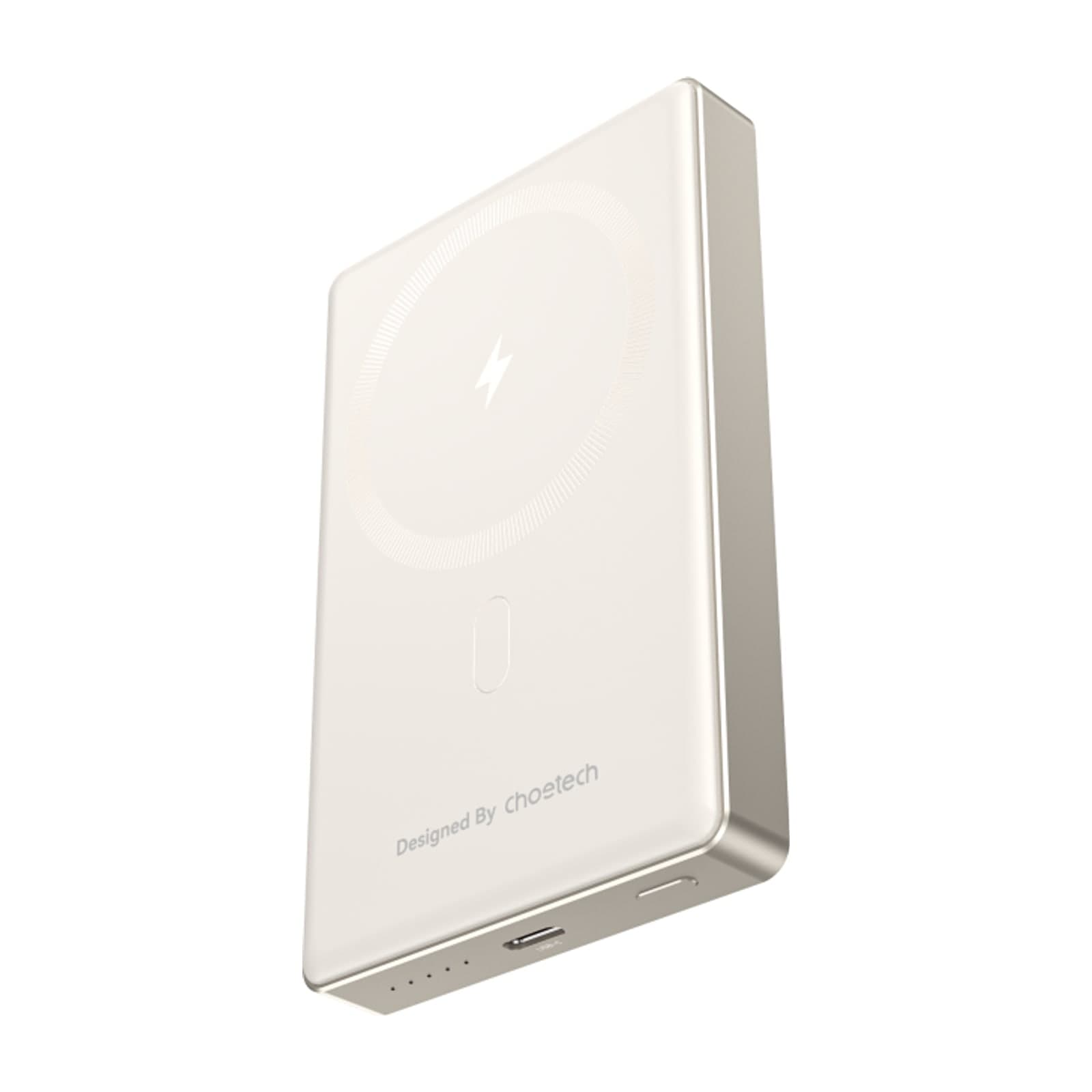 Choetech PowerLeap B739 Magnetic Power Bank, 10000 mAh, 14.6 mm Ultra-Thin, White