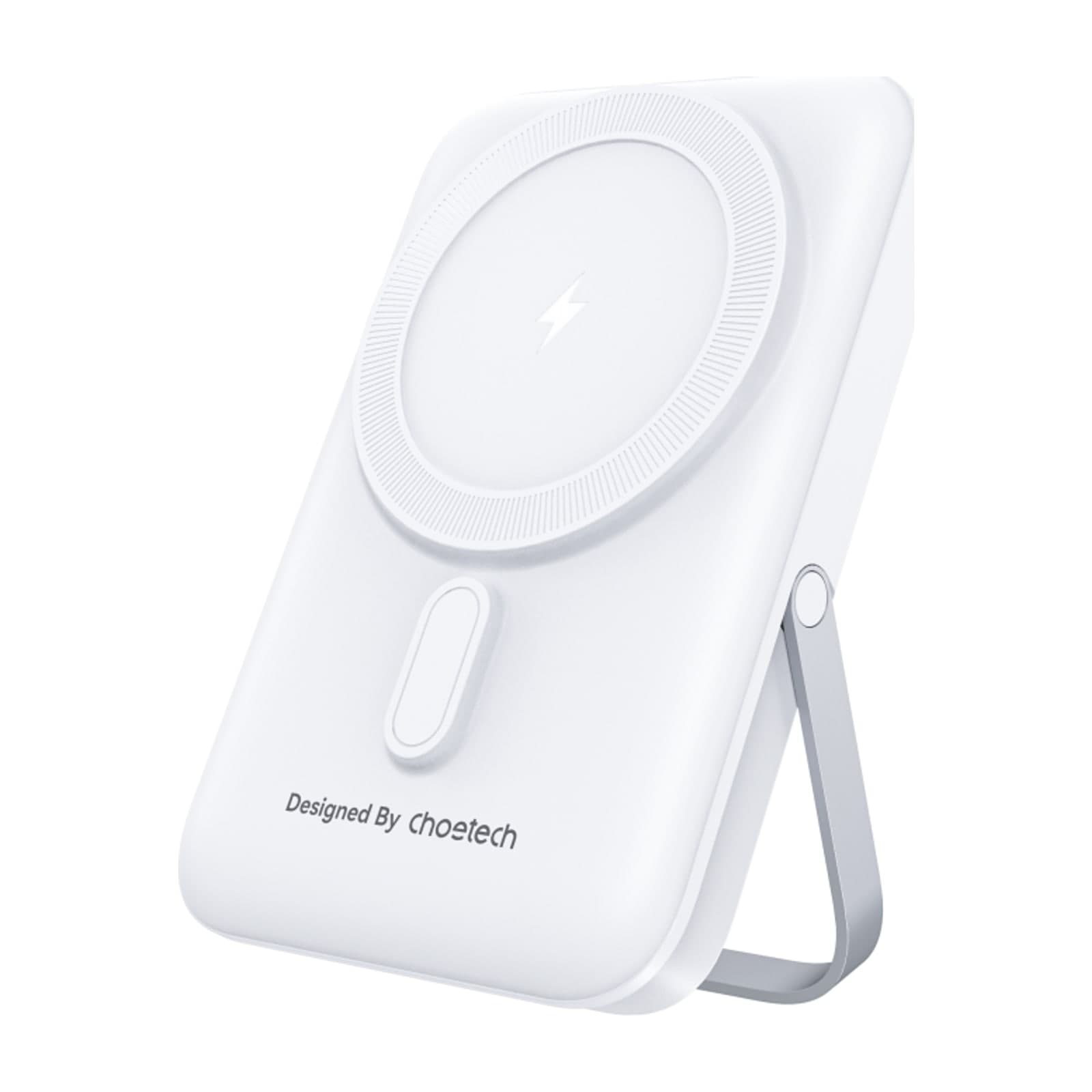 Choetech PowerLeap B743 Magnetic Power Bank with Stand, 10000 mAh, 15 W Wireless, White