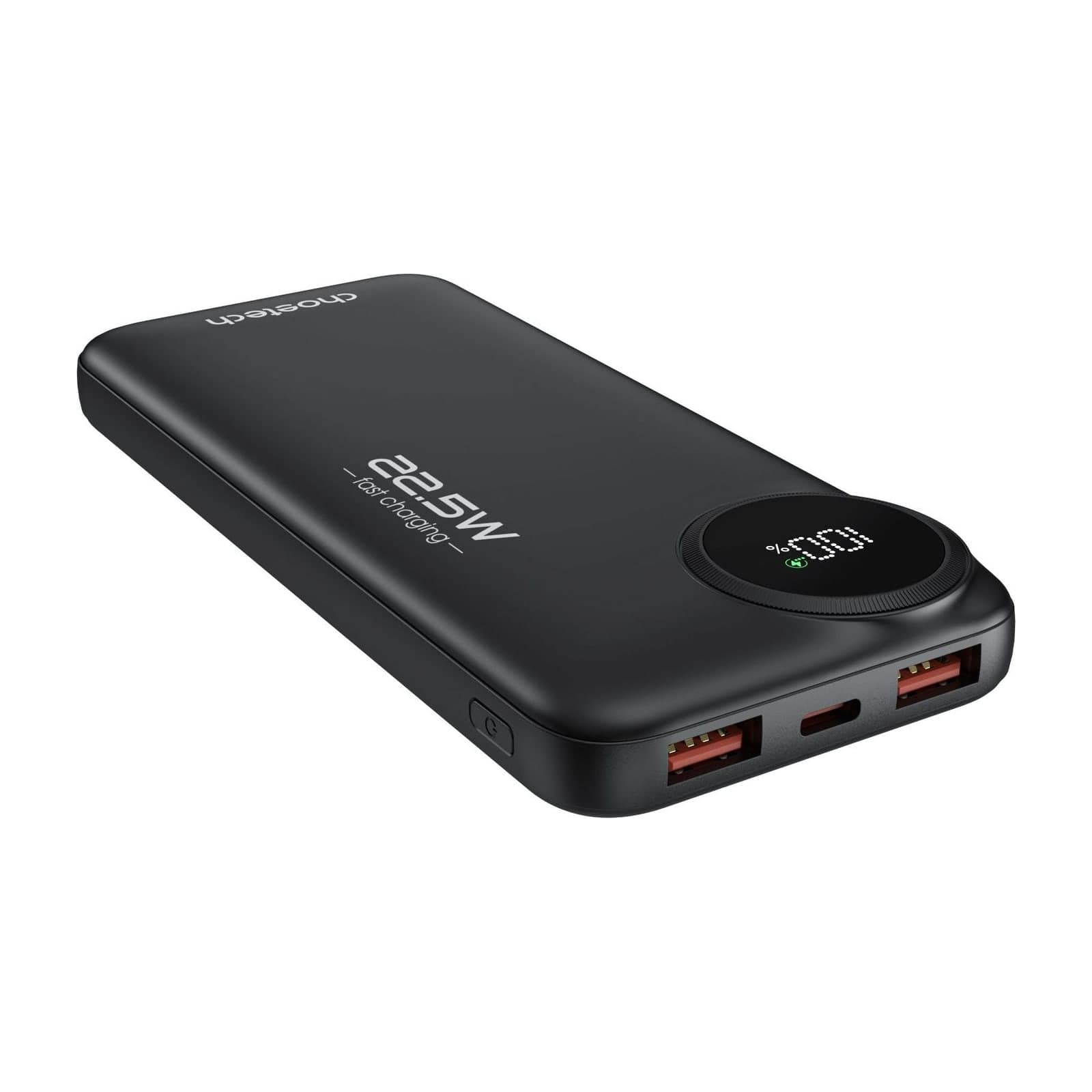 Choetech PowerLeap B791 Power Bank, 10000 mAh, 22.5 W, Digital Display, Black