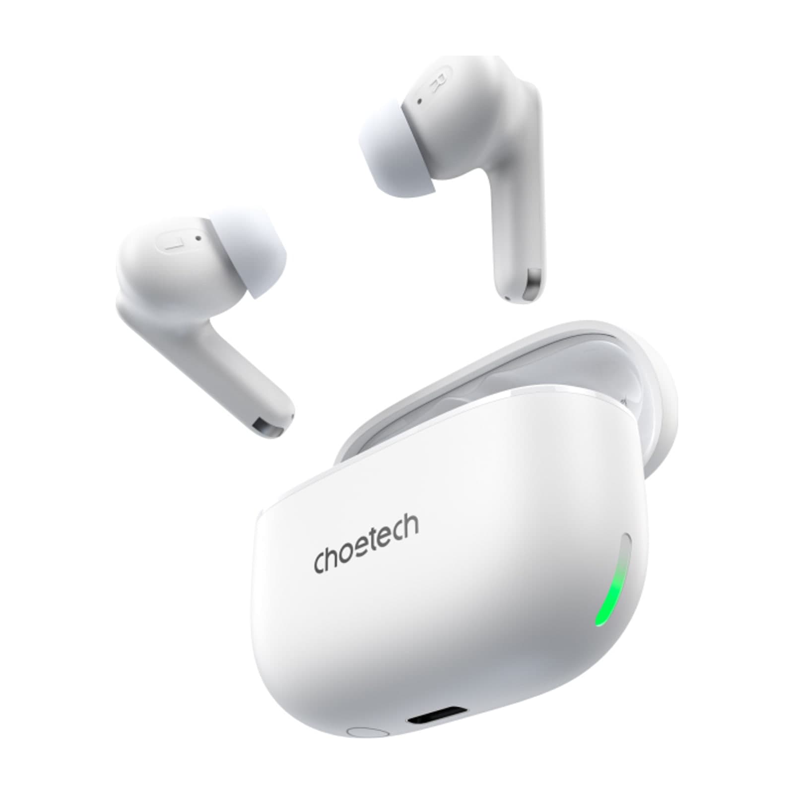 Choetech Aura BH-T55 ANC True Wireless Earbuds, Two-Way Calling, White
