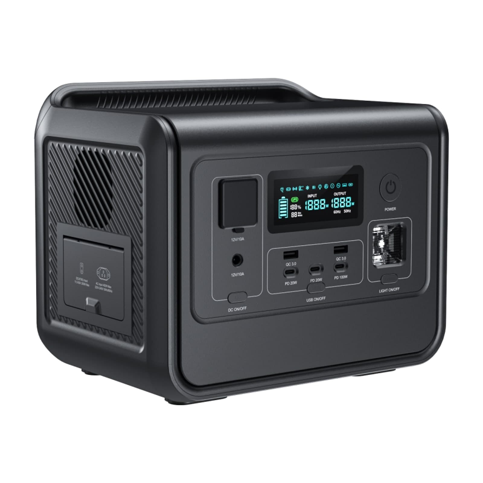 Choetech Dash 2 800W UPS Power Station, 512 Wh, Black