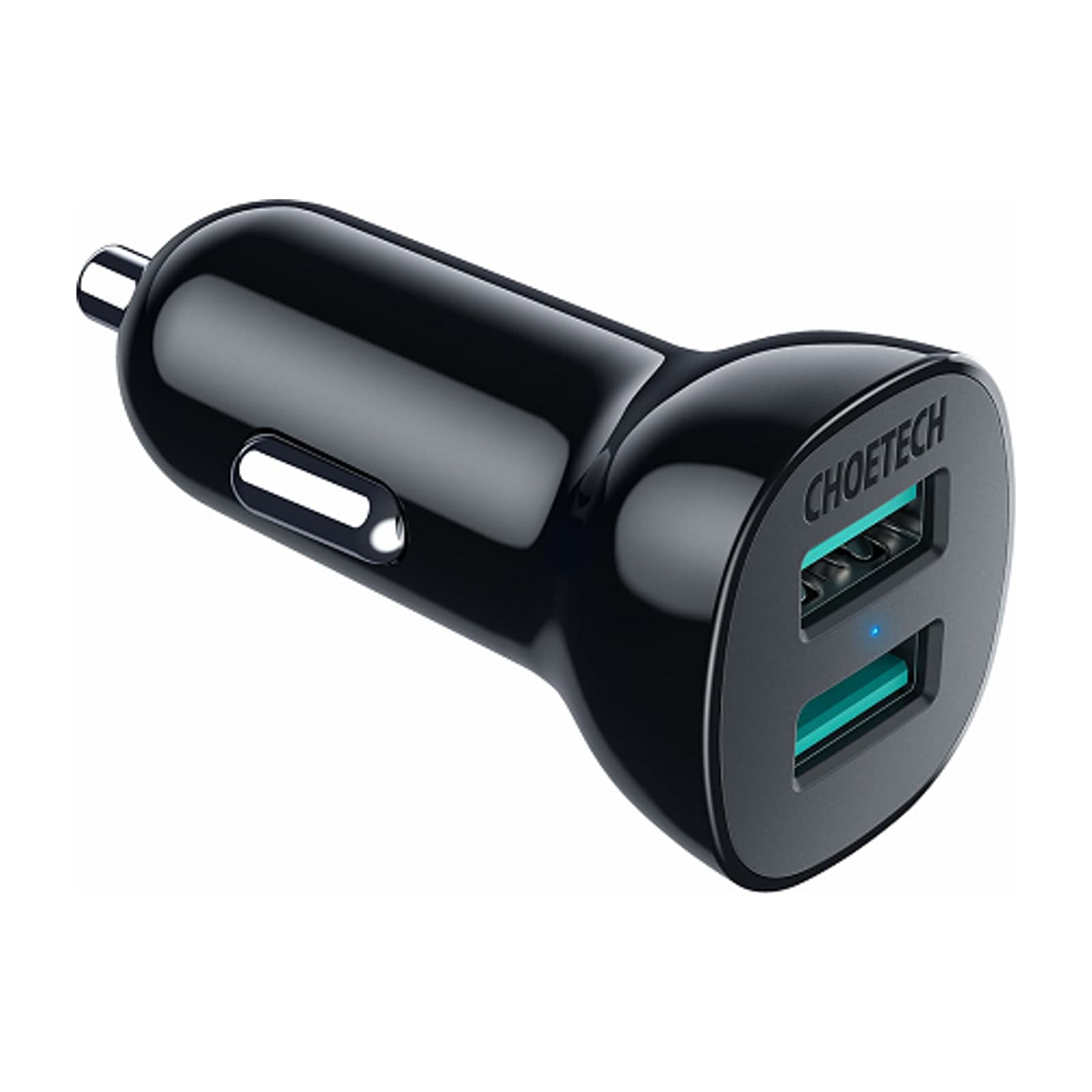 Choetech ZapUp C0053 24W Car Charger, Dual USB-A, Black