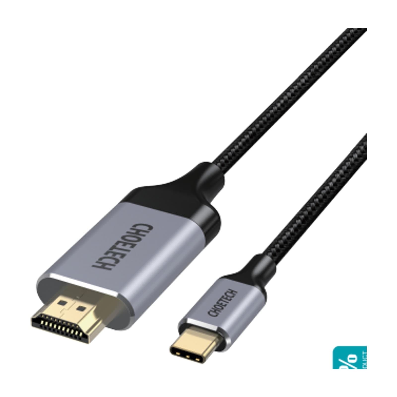 Choetech VisionLink CH0021 USB-C to HDMI Cable, 4K 60 Hz, 2 m, Grey