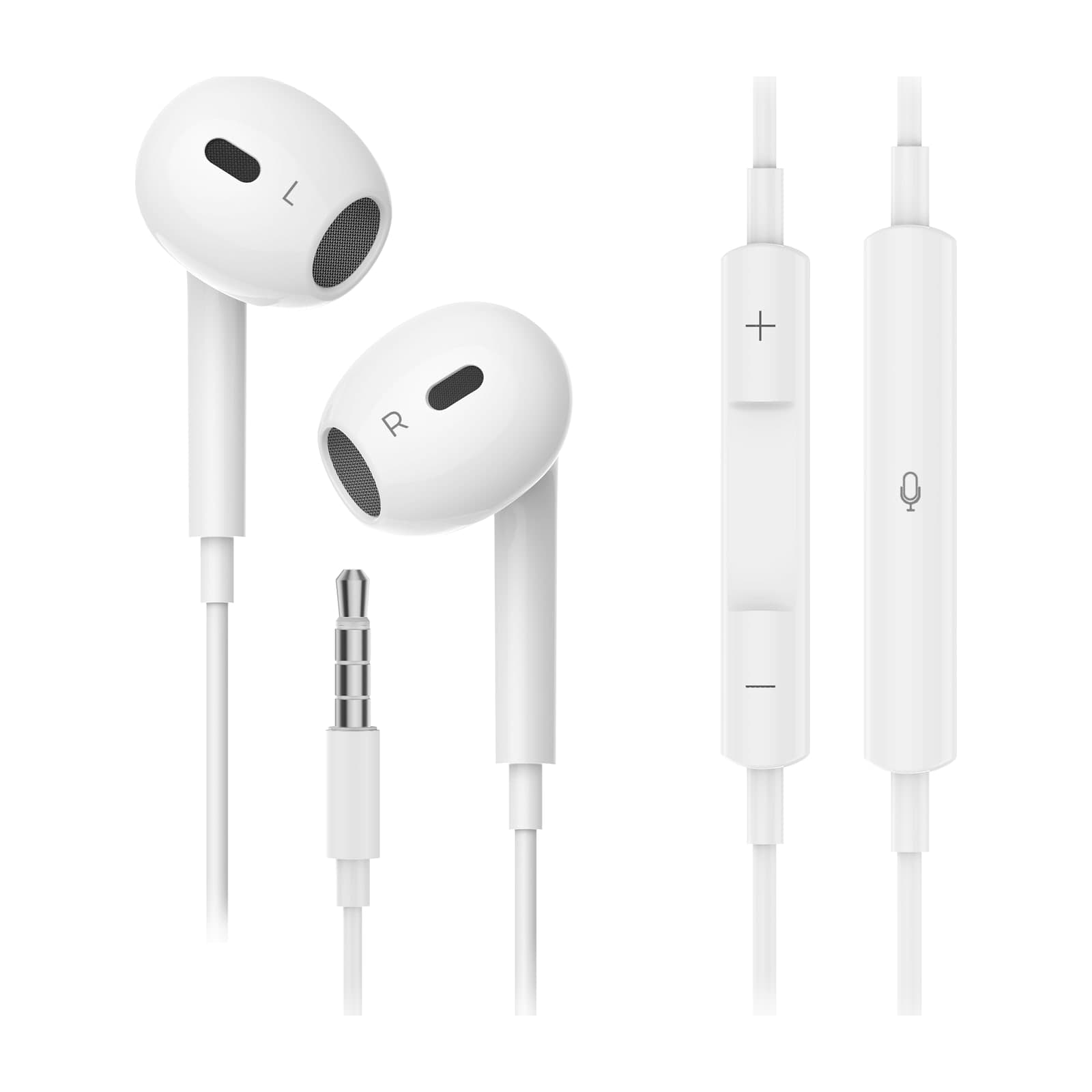 Choetech Aura OC-A016 Wired Earphones, 3.5 mm, 1.2 m, White