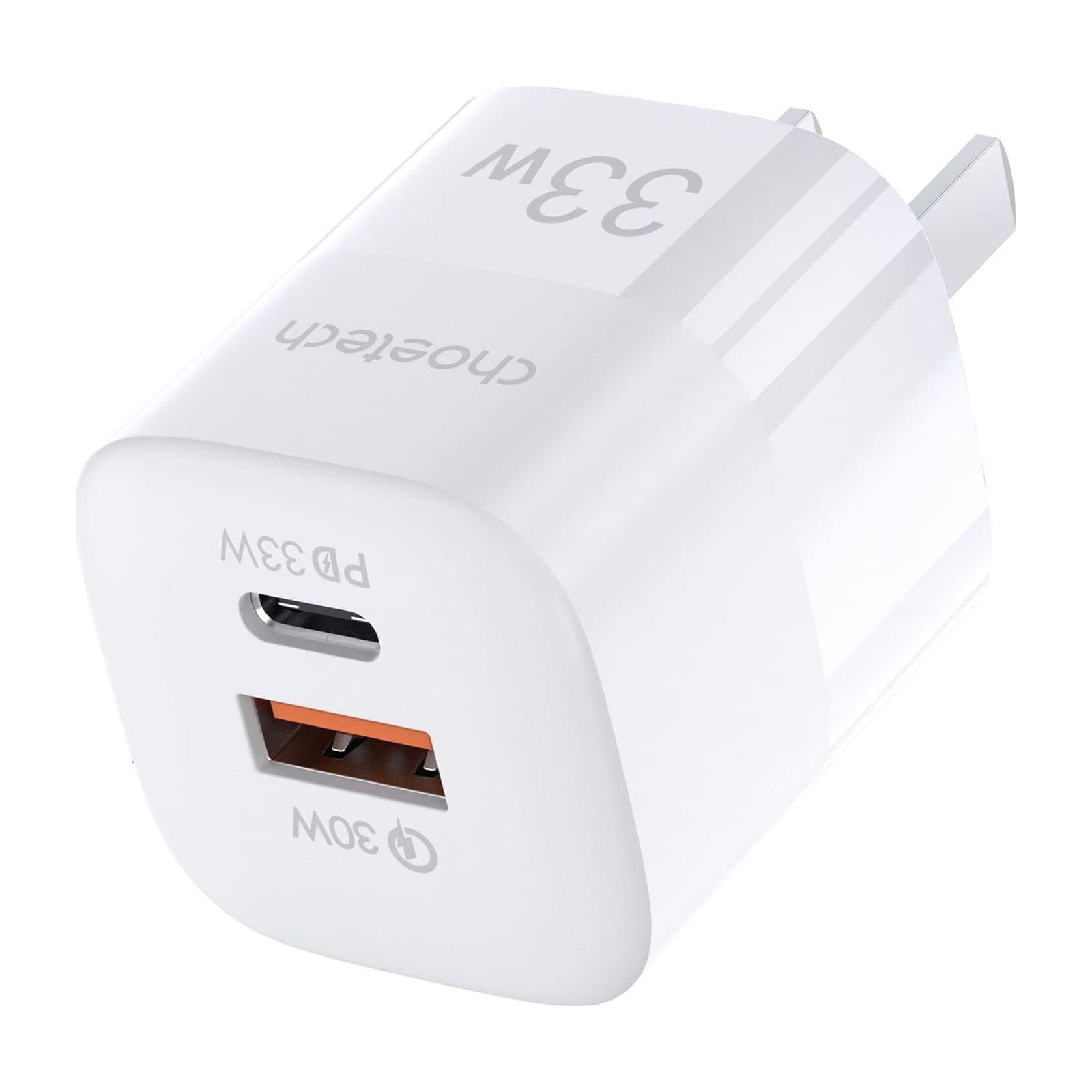 Choetech PowiX PD33W wall Charger, pps, US, 1A1C, white