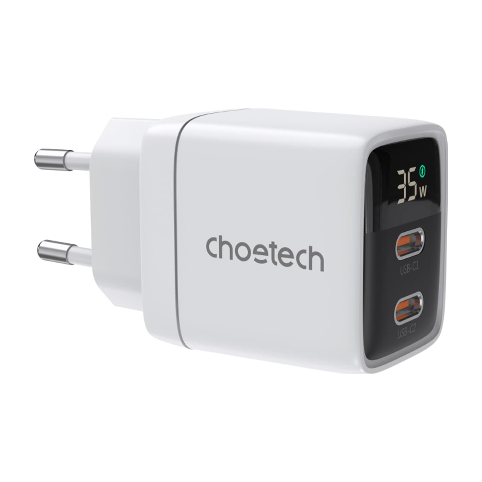 Choetech NexGen PD35W GaN Charger, with display, EU, 2C, white