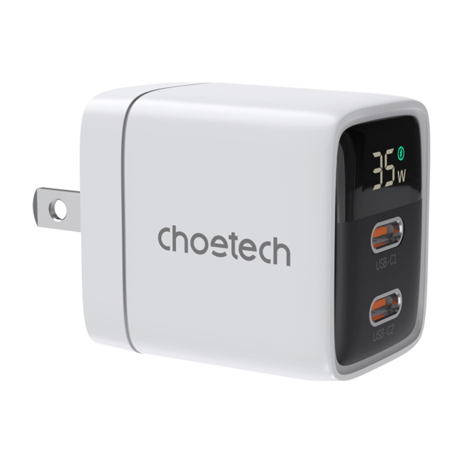 Choetech NexGen PD35W GaN Charger, with display, US, 2C, white