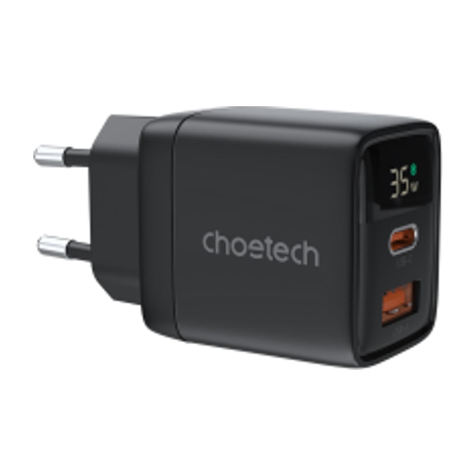 Choetech NexGen PD35W GaN Charger, with display, EU, 1A1C, black