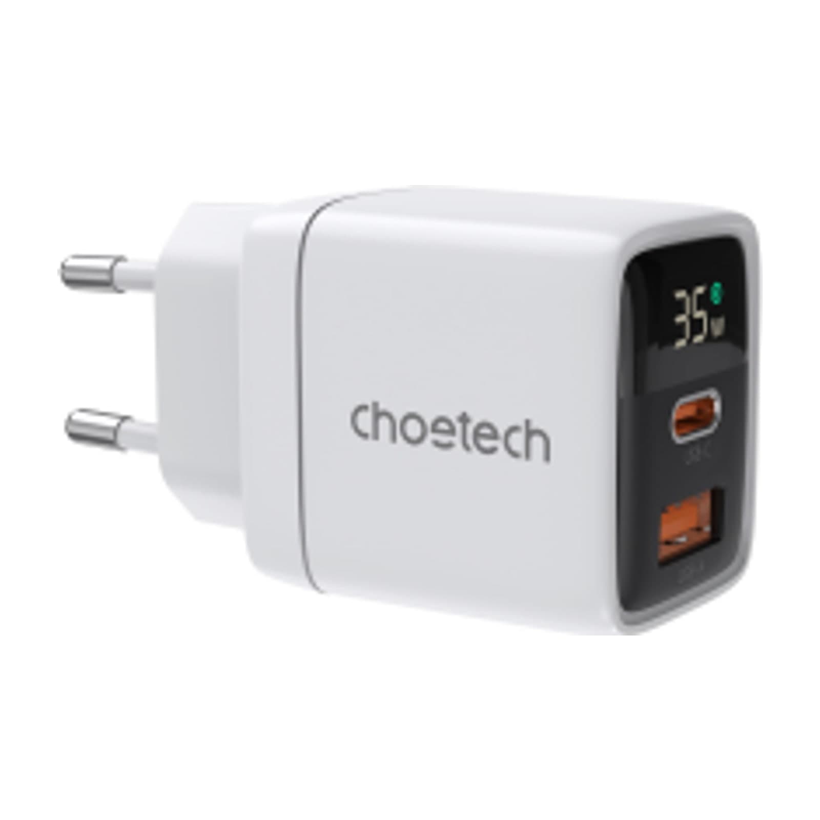 Choetech NexGen PD35W GaN Charger, with display, EU, 1A1C, white