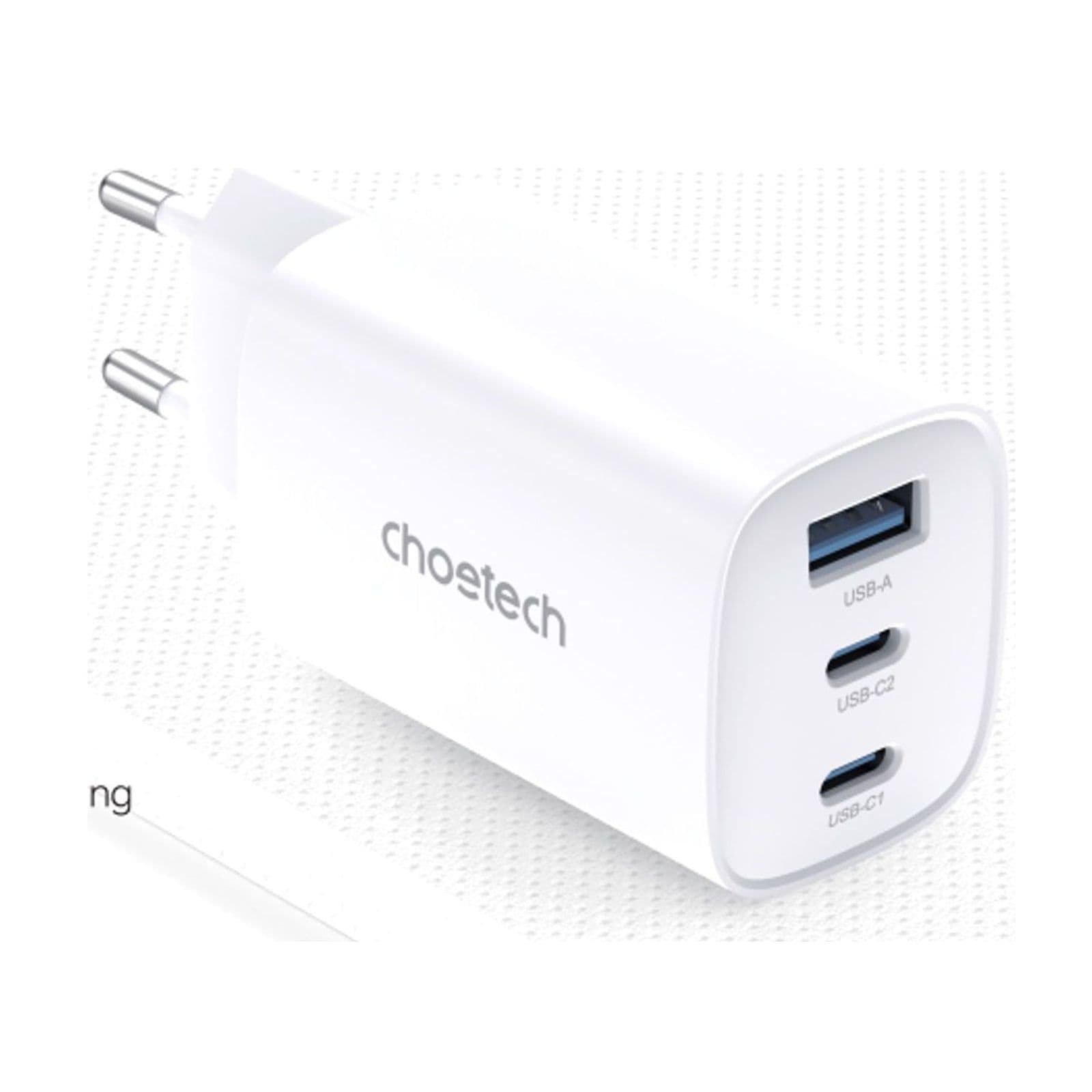 Choetech PowiX PD60W wall Charger, Ultra-thin, EU, 1A2C, white