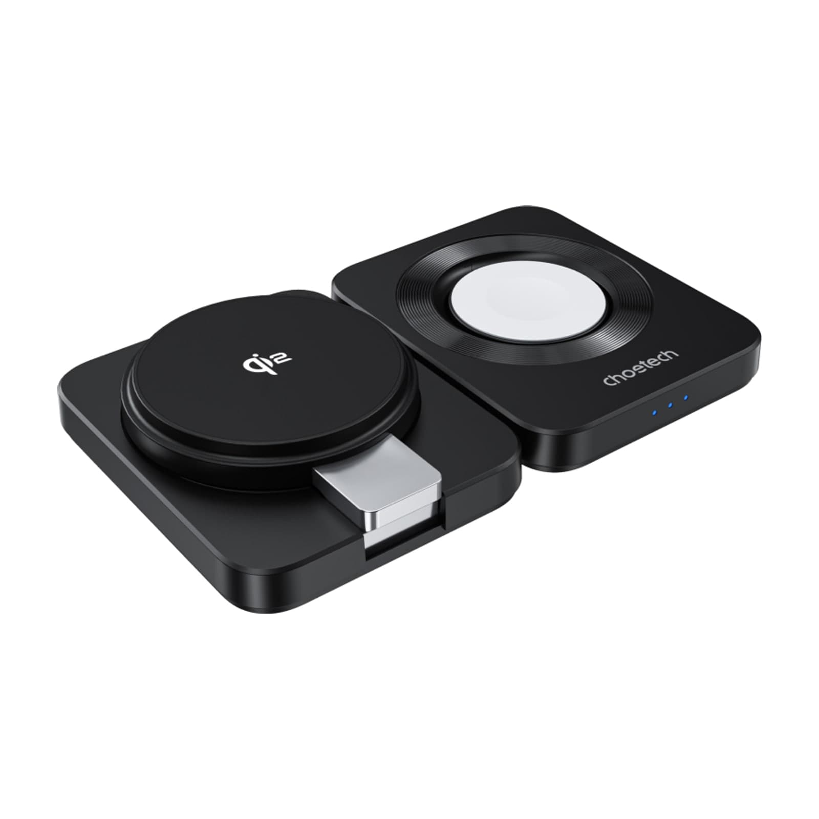 Choetech MagLeap T636-F Qi2 3-in-1 Foldable Magnetic Wireless Charger, 15W, Black