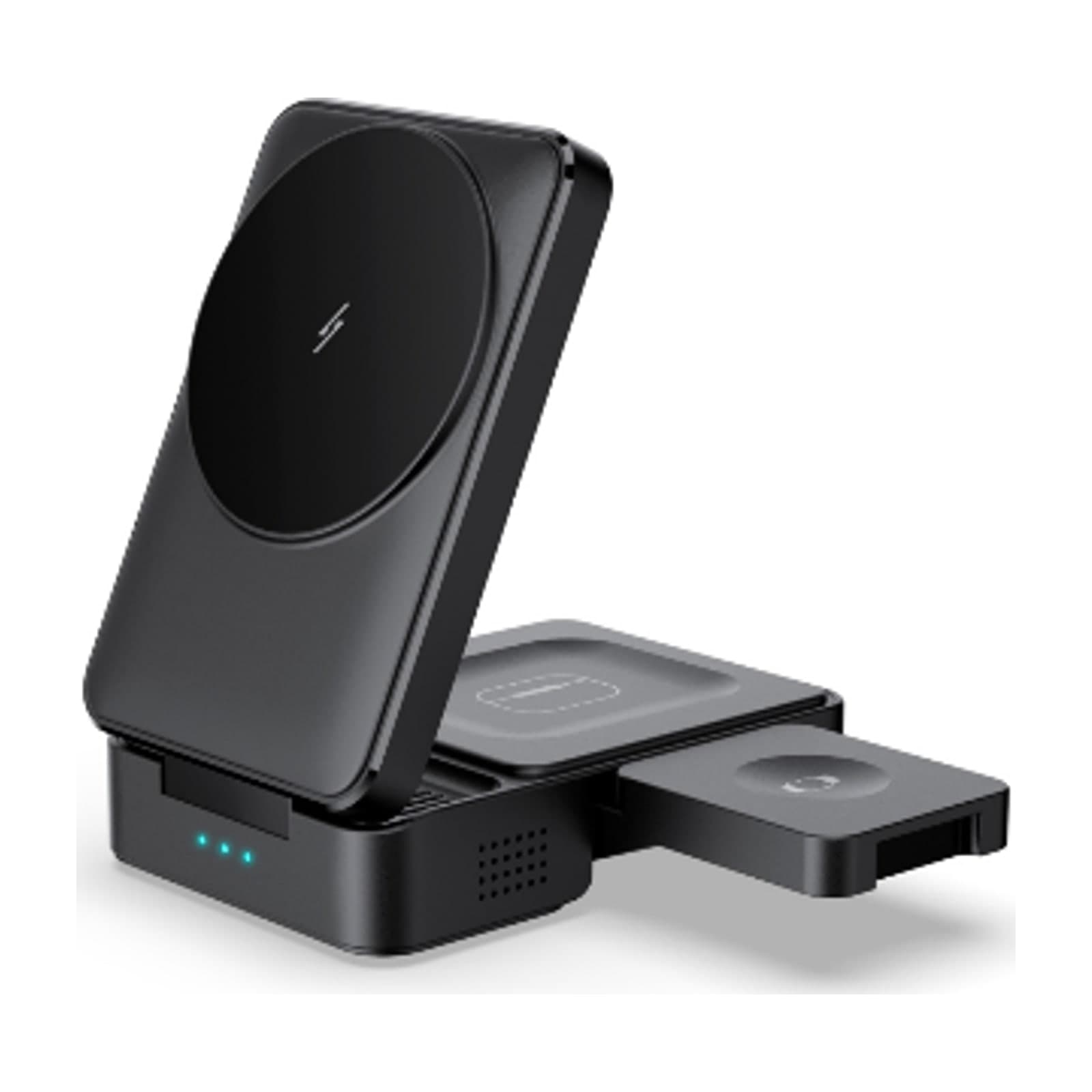 Choetech MagLeap T637-F Qi2 3-in-1 Foldable Magnetic Wireless Charger, 15W, Black