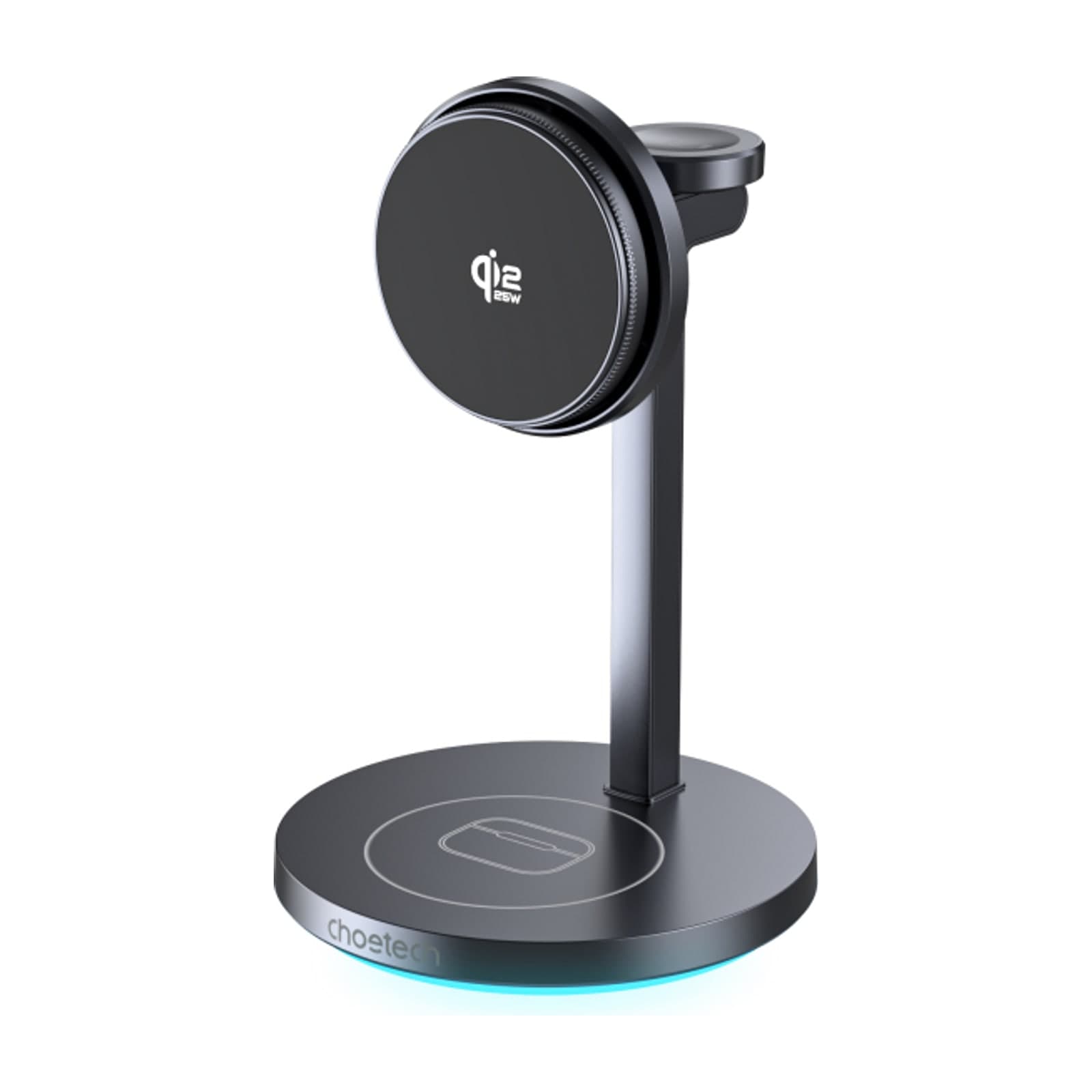 Choetech MagLeap T655-G Qi2.2 3-in-1 Magnetic Wireless Charger with Stand, 25W, Grey