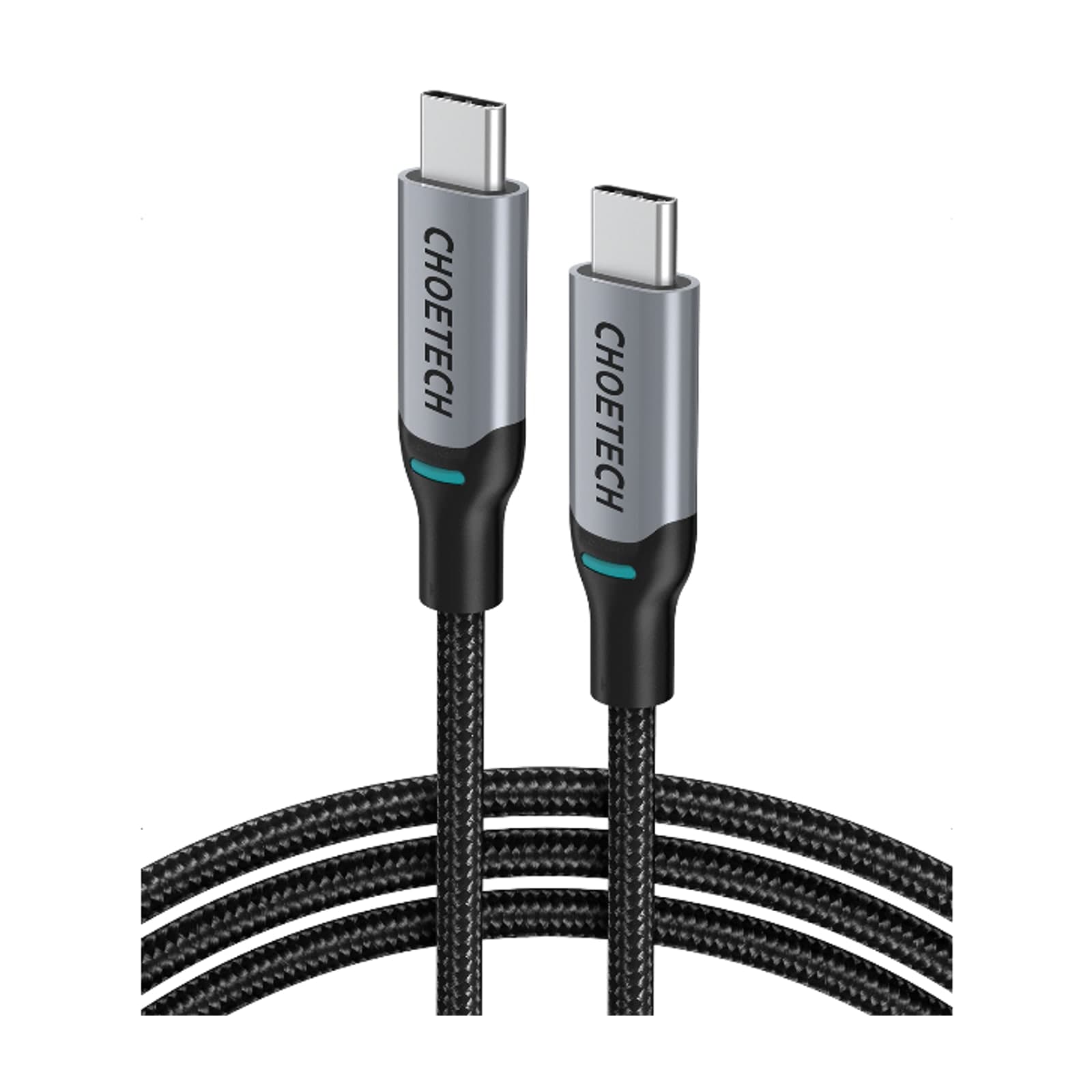 Choetech PowerSync XCC-1002 USB-C to USB-C Cable, 100 W, 1.8 m, Silver