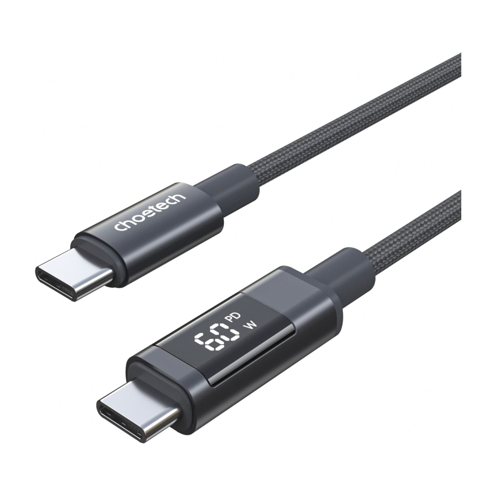 Choetech PowerSync XCC-1068 Digital Display USB-C Cable, 60 W, 1.2 m, Grey