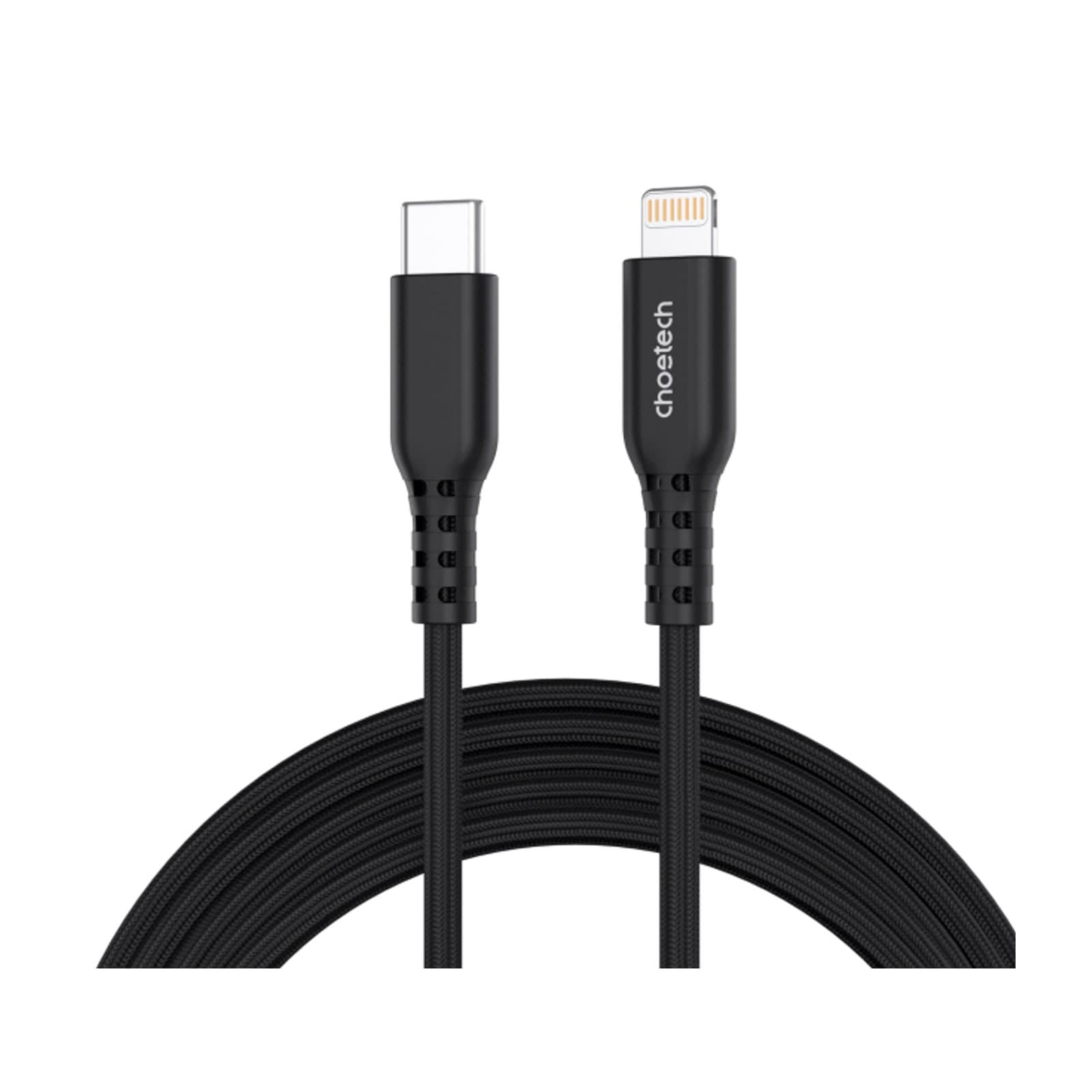 Choetech PowerSync XCL-1021 Nylon Lightning Cable, USB-C, 1.8 m, Multi-Colour