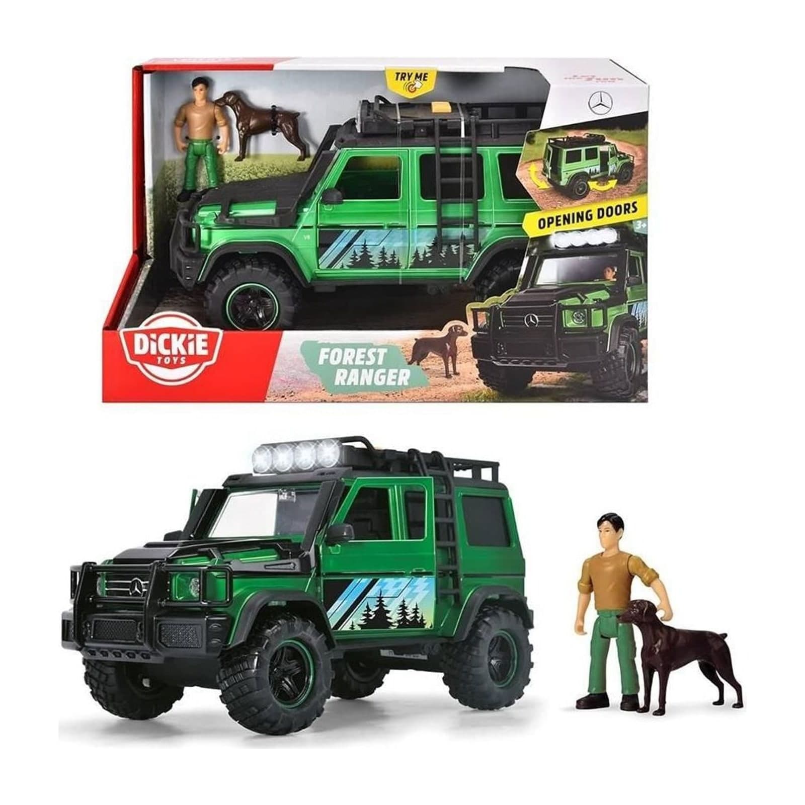 Dickie Toys Forest Ranger Light and Sound Vehicle with Figure and Dog — alternate view