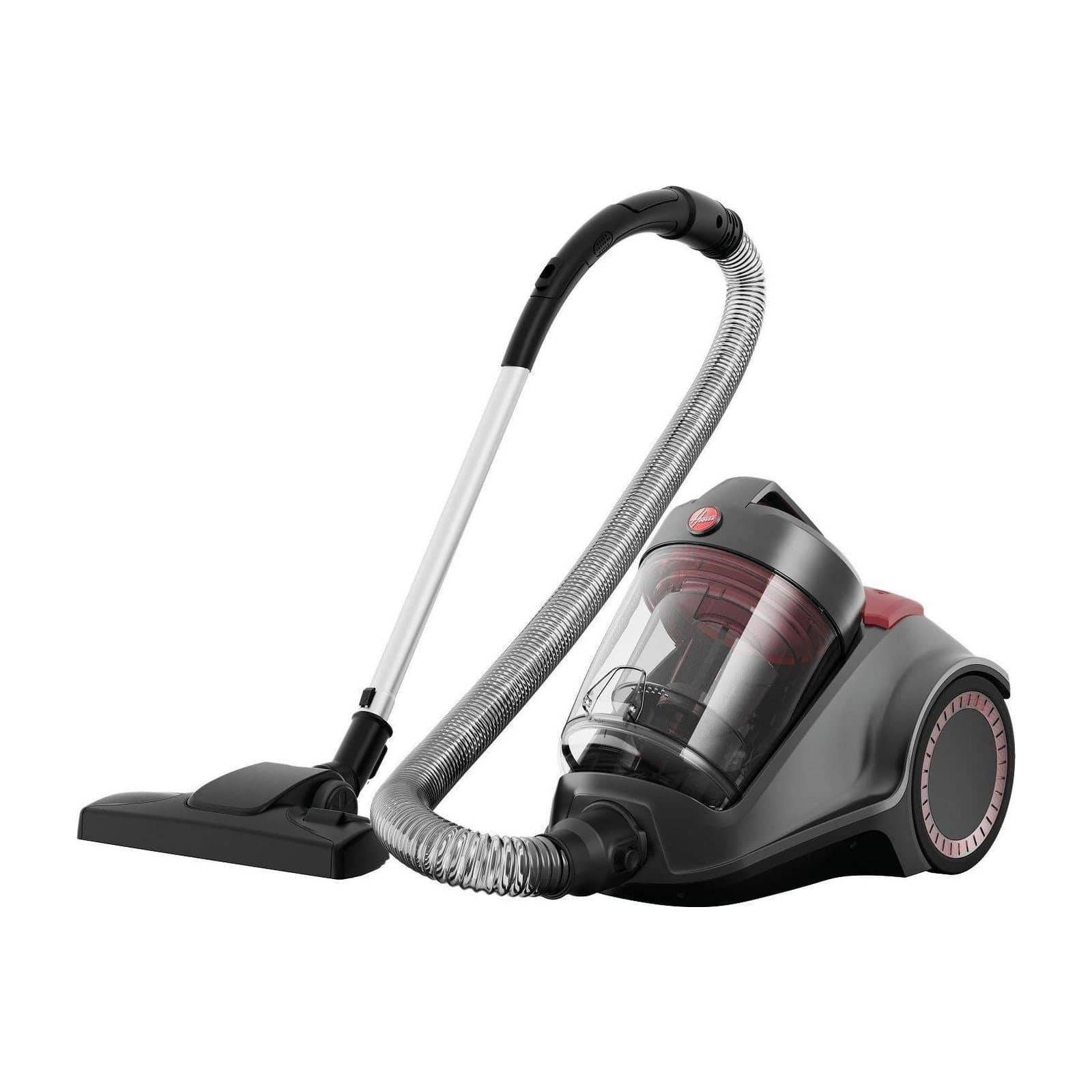 Hoover Power 6 Advanced CDCY-P6ME bagless canister vacuum, grey and red, with hose, wand and floor nozzle