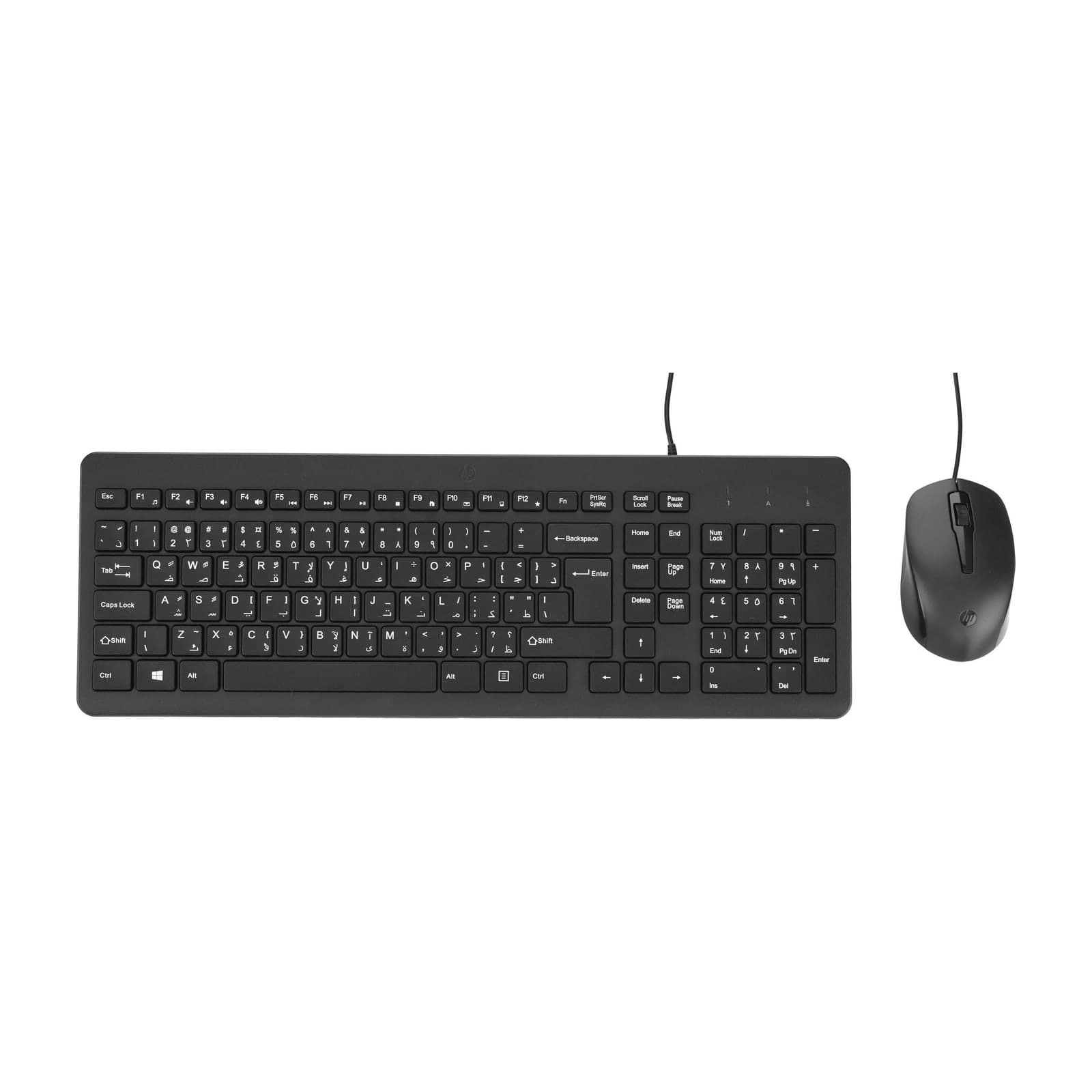 HP 150 wired keyboard and mouse together, black