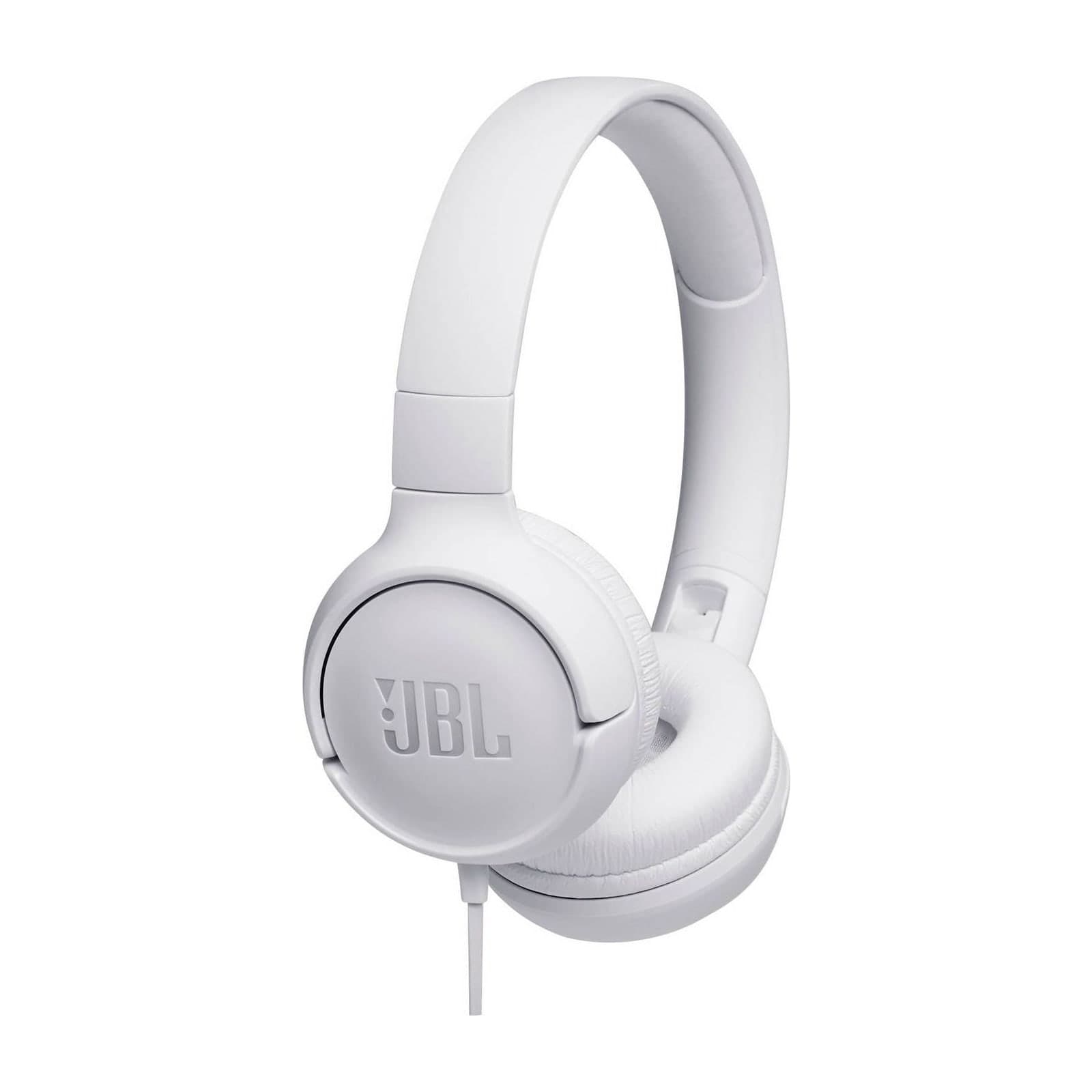 JBL Tune 500 Wired On-Ear Headphones, White