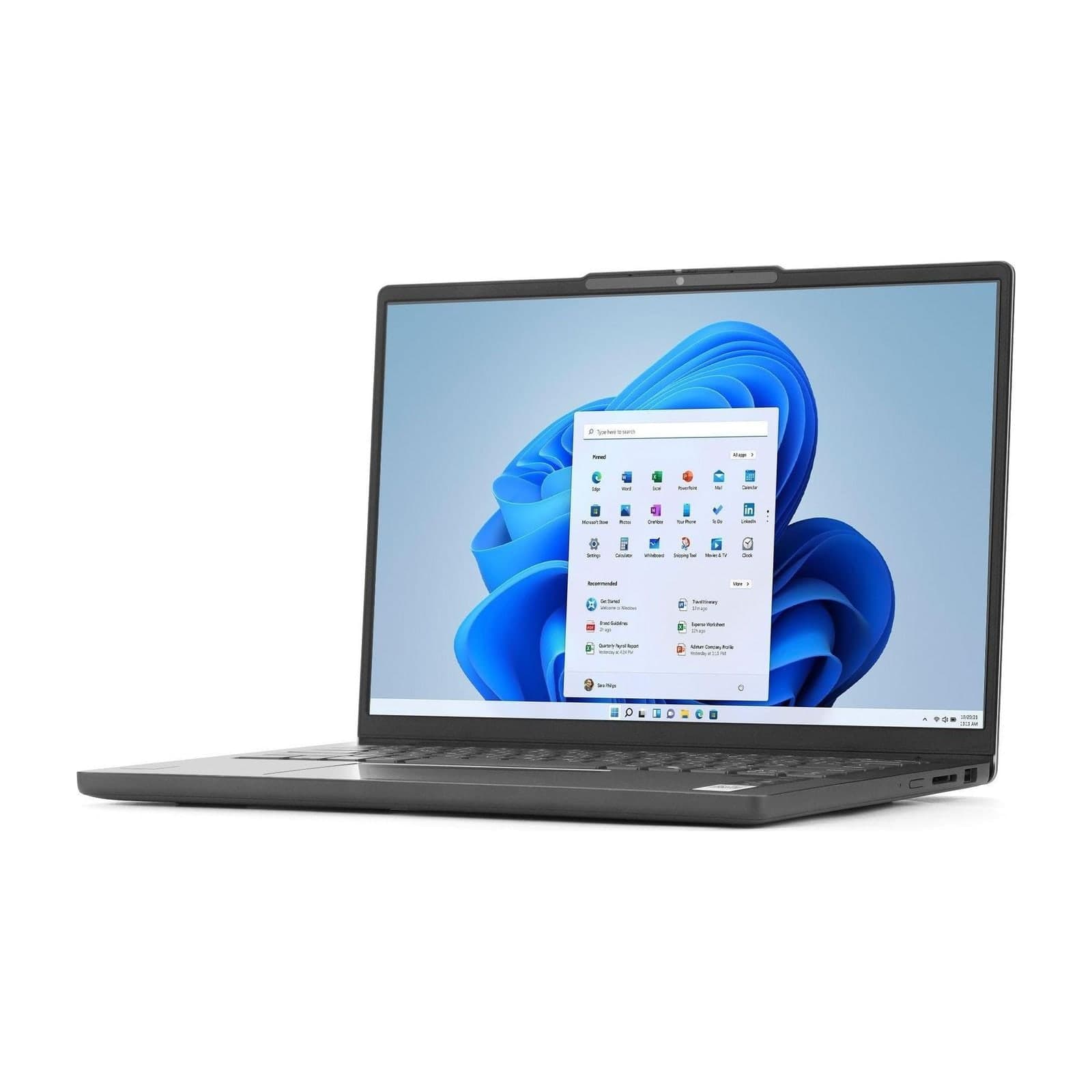 Lenovo IdeaPad Slim 3 14-inch laptop in Arctic Grey, angled