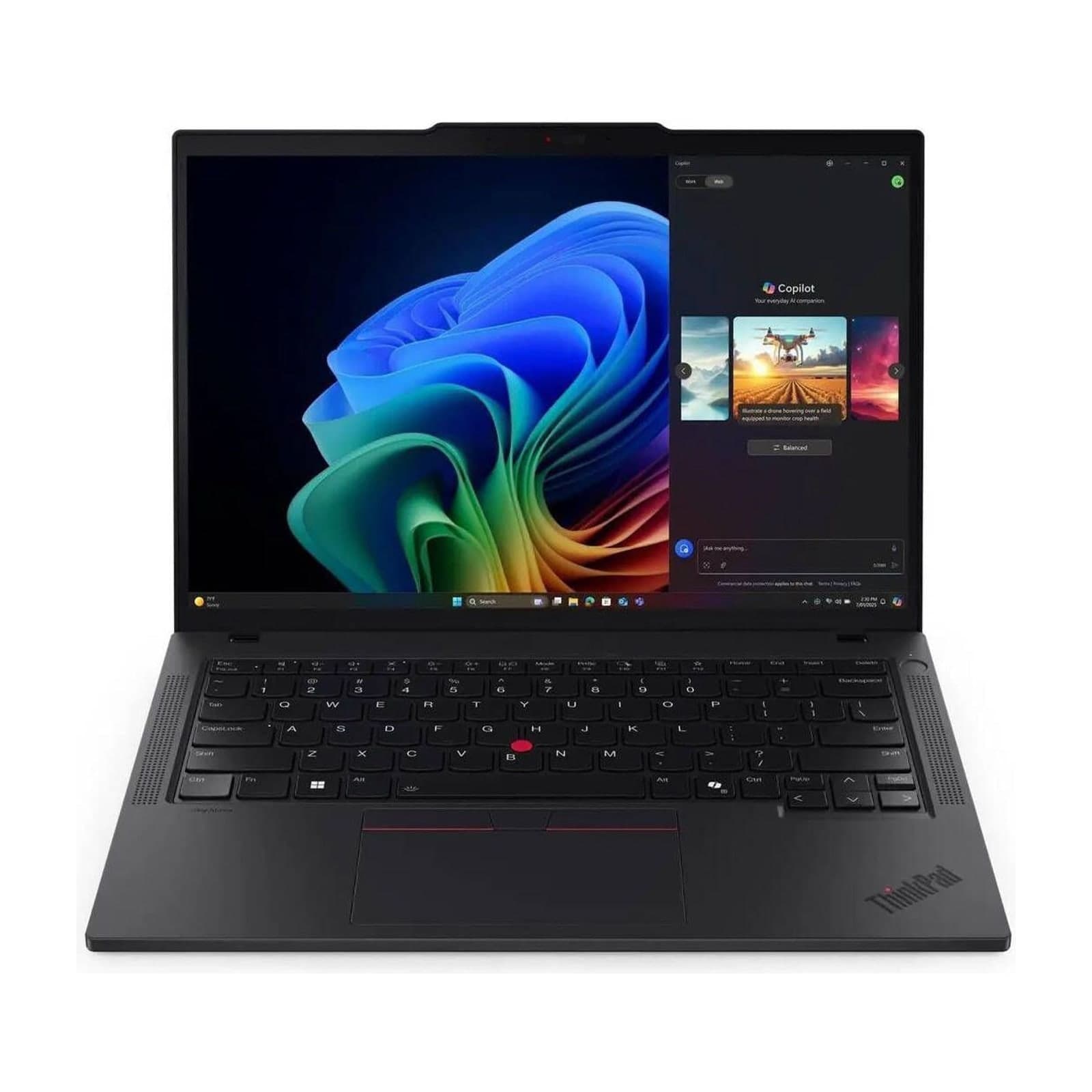 Lenovo ThinkPad T14 Gen 6 laptop, open, front three-quarter