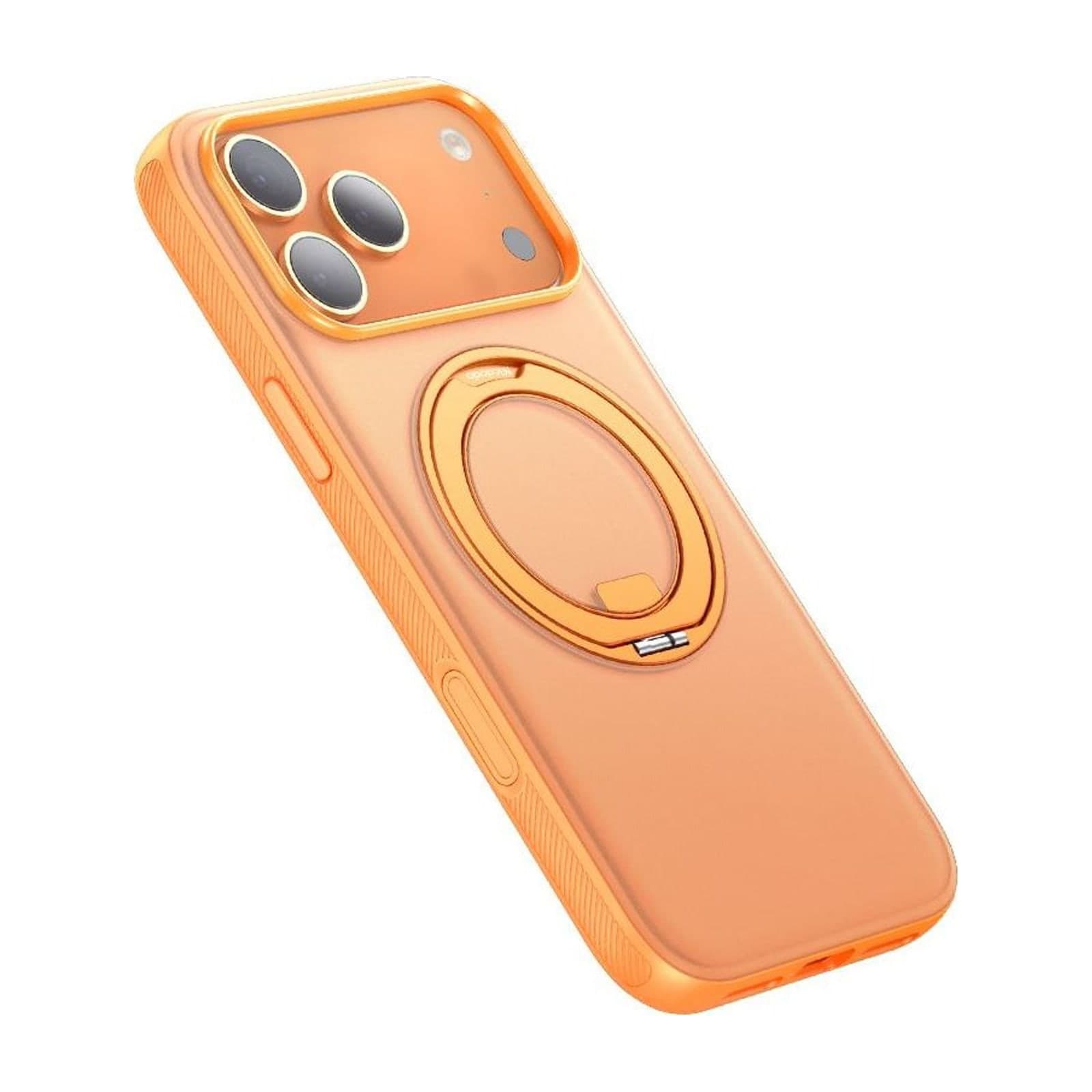 Mcdodo iPhone 17 Shockproof Case with 360° Ring Stand, Black or Orange — alternate view