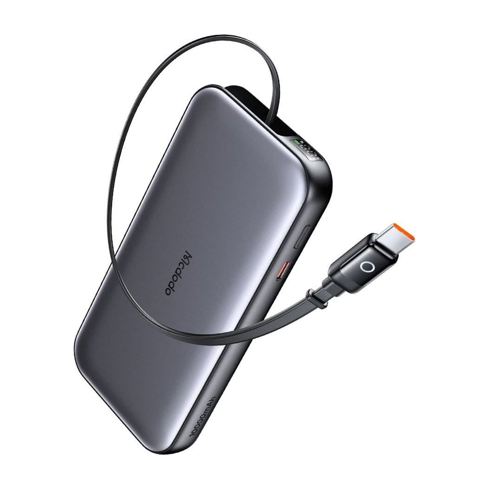 Mcdodo MC-073 Power Bank 10,000 mAh with Built-in Retractable USB-C Cable