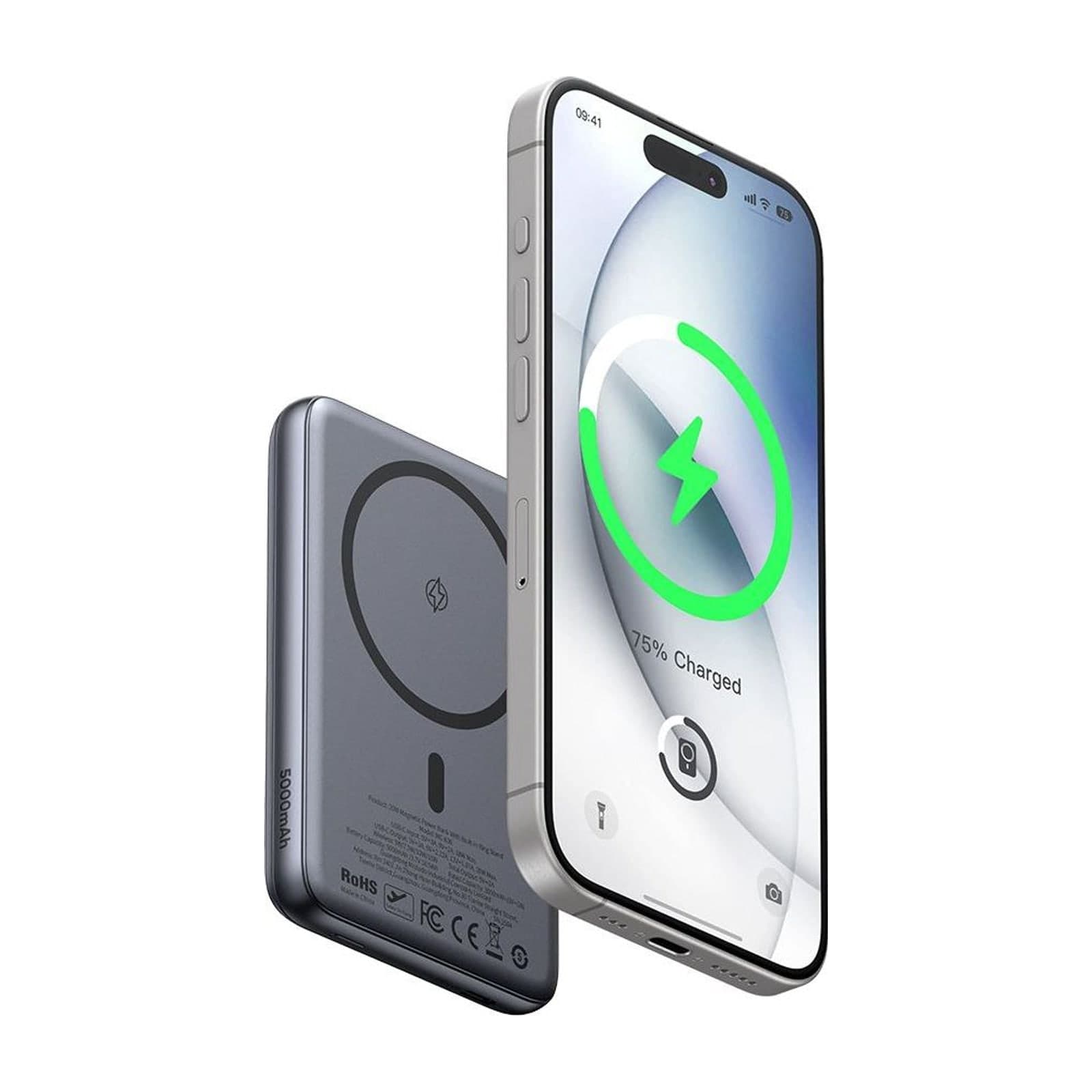 Mcdodo MC-836 Slim Metal Magnetic Power Bank 5,000 mAh with 360° Stand — alternate view