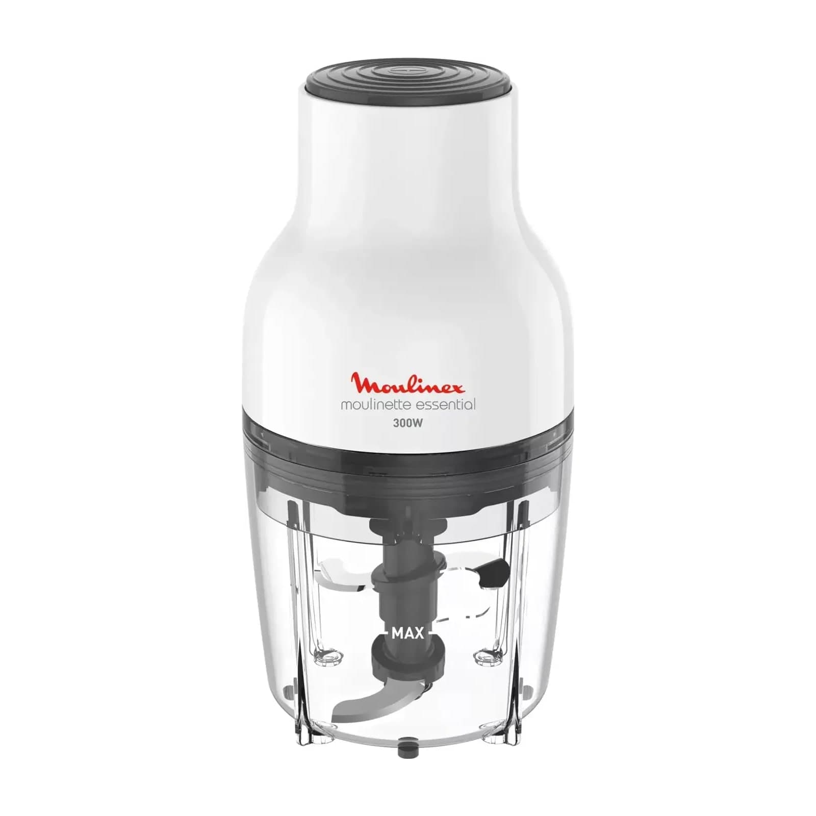 Moulinex Essential DJ520127 electric food chopper, white, with its bowl
