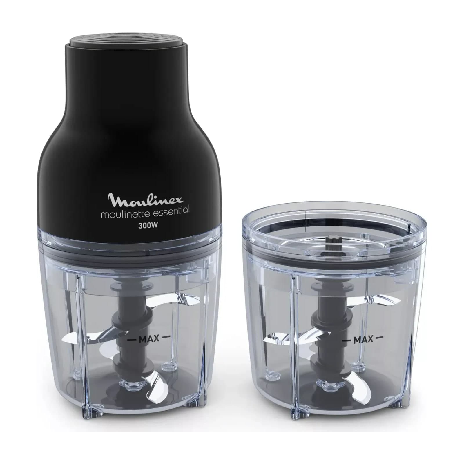 Moulinex Moulinette Essential DJ520827 food chopper with its two 400 ml bowls