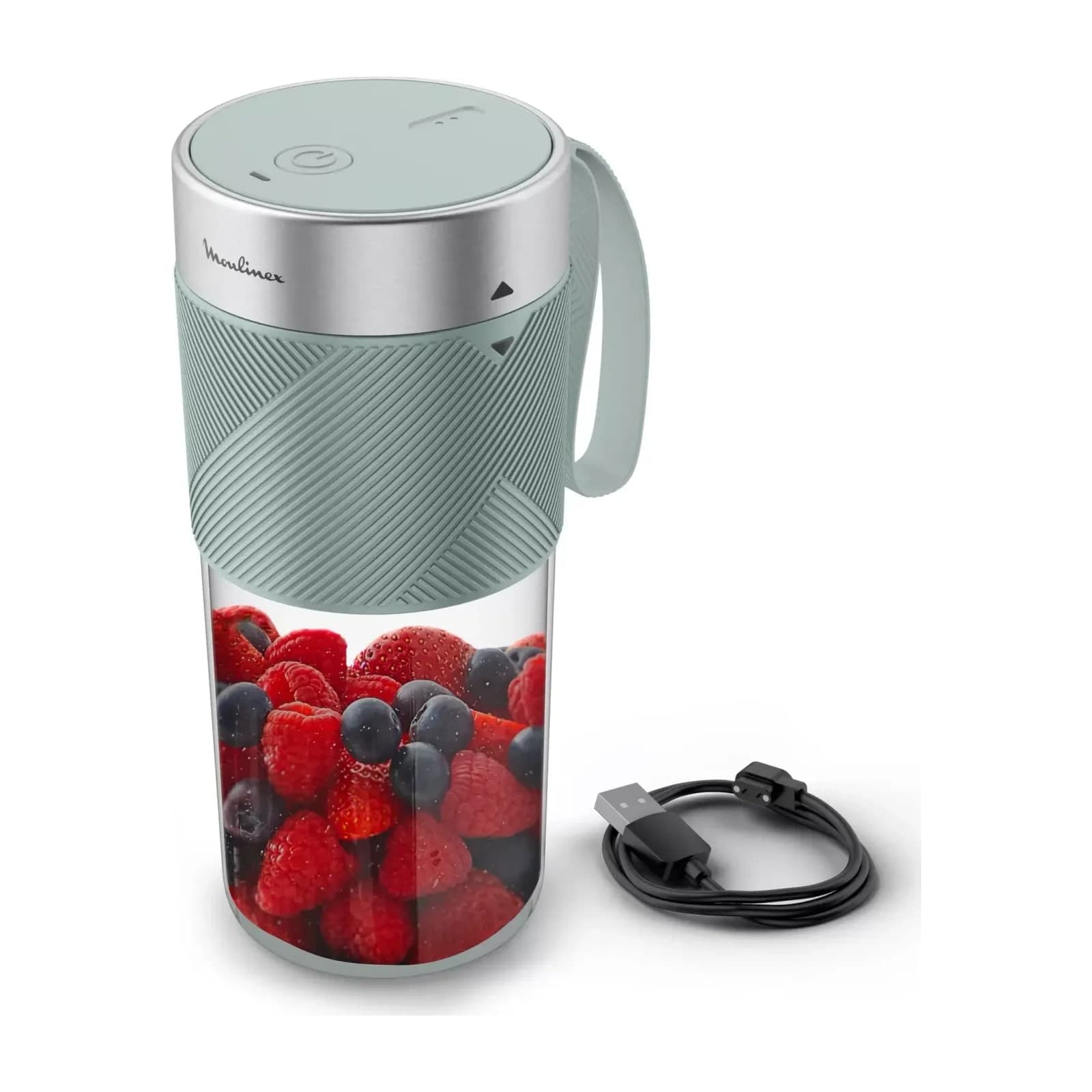 Moulinex Lightmix LM1C0410 rechargeable portable blender, eucalyptus, 300 ml