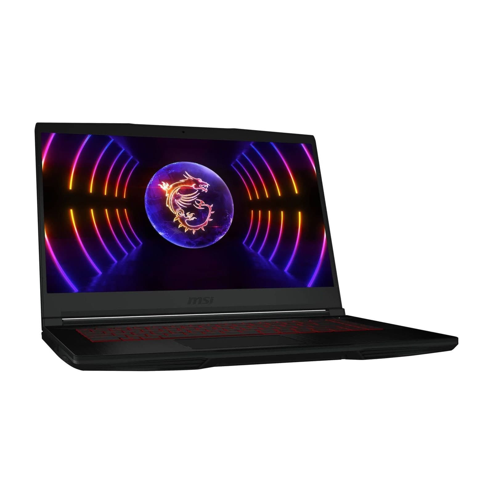 MSI GF63 Thin gaming laptop, open, front