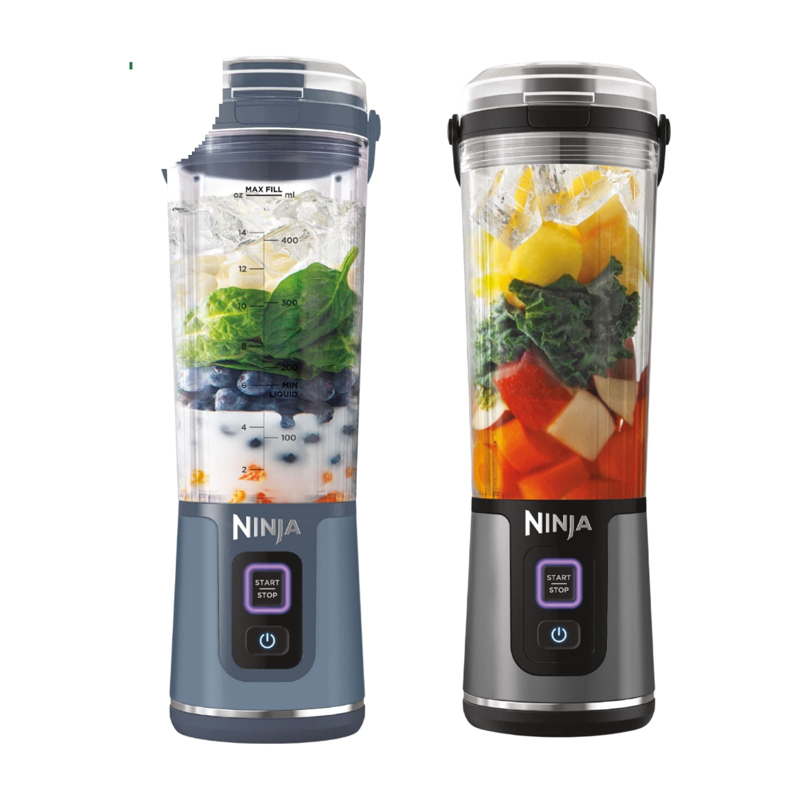 Ninja Blast Portable Blender Twin Pack, 530 ml, Black and Blue