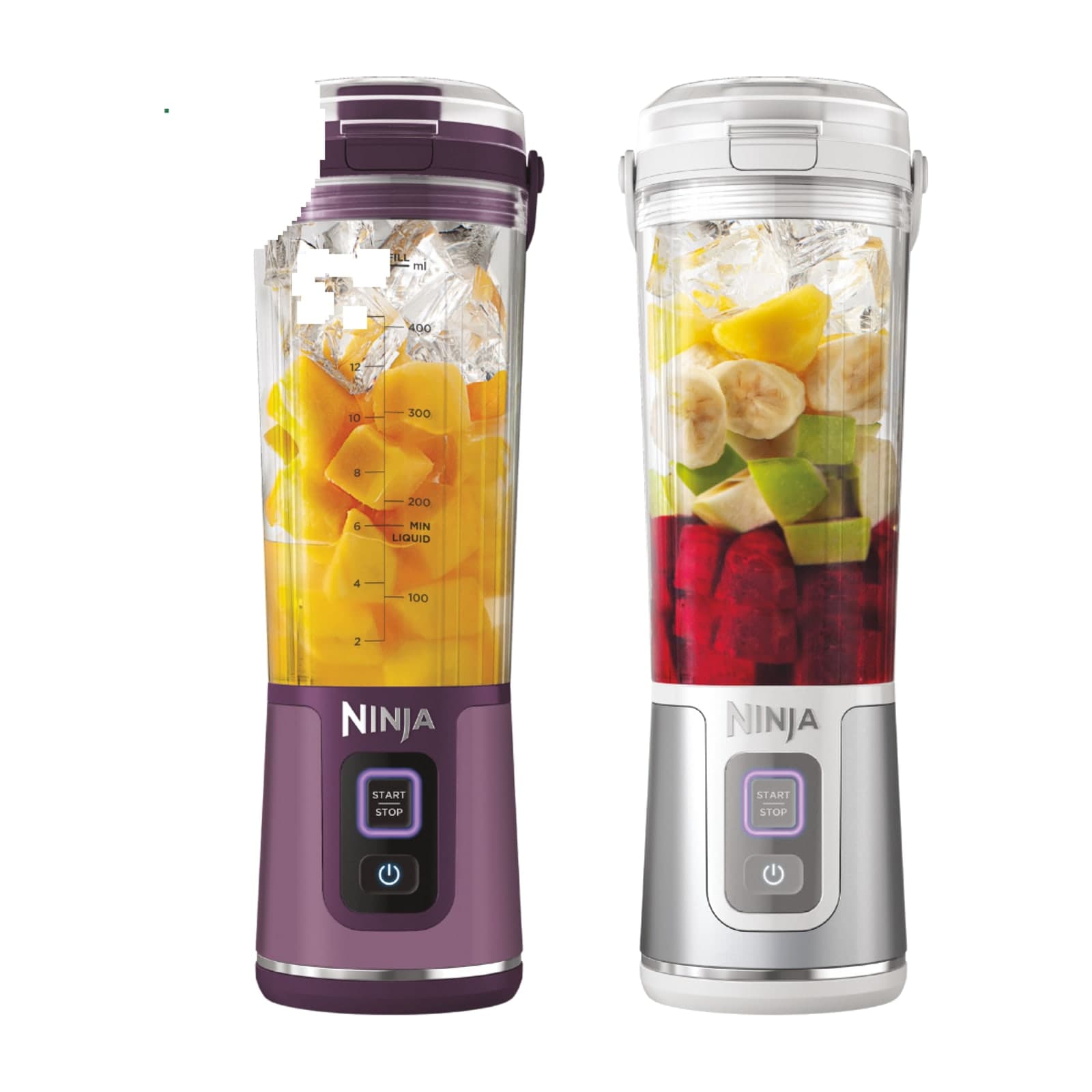 Ninja Blast Portable Blender Twin Pack, 530 ml, Passion Fruit and White